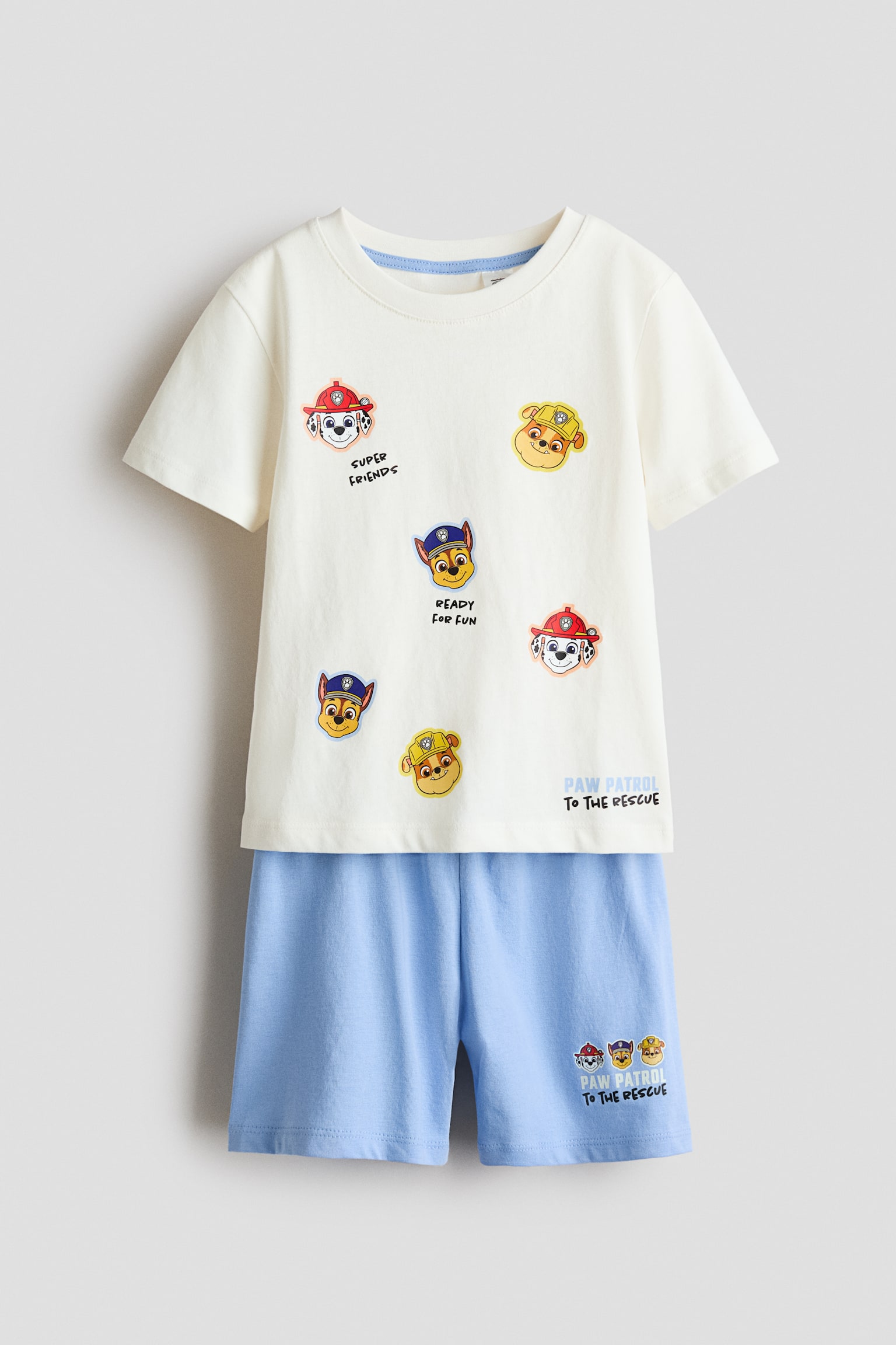 Printed cotton pyjamas - Light blue/PAW Patrol/Cream/Pokémon/Light blue/Lilo & Stitch/Green/Minecraft/Mint green/Cars/Blue/Bluey/Light grey marl/Mickey Mouse/Red/Spider-Man - 1