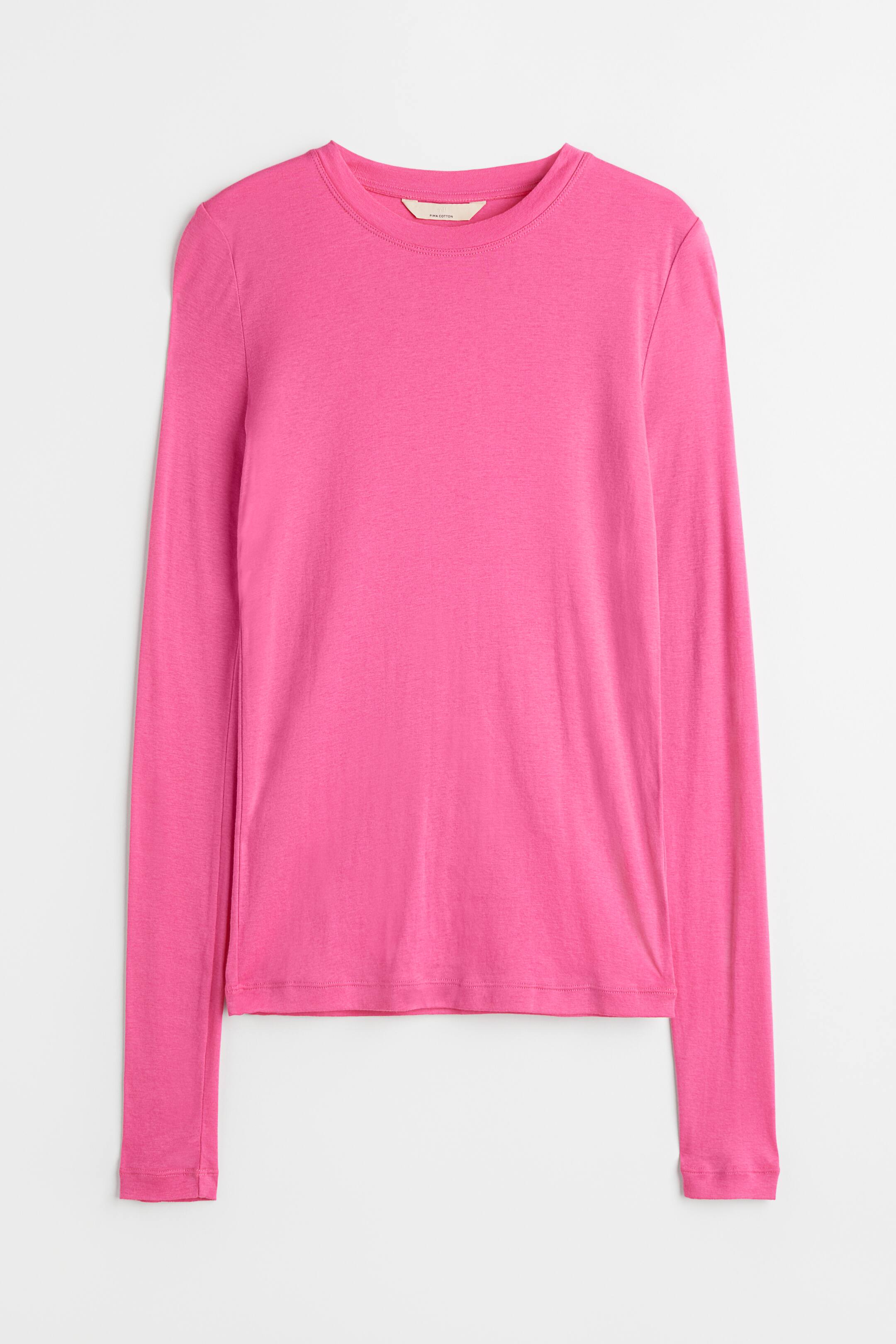 View larger image: Pima cotton jersey top - Pink - Ladies | H&M 1