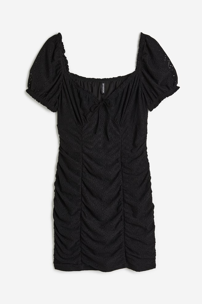 H&M+ Draped dress - Black/Black/White/Black - 2