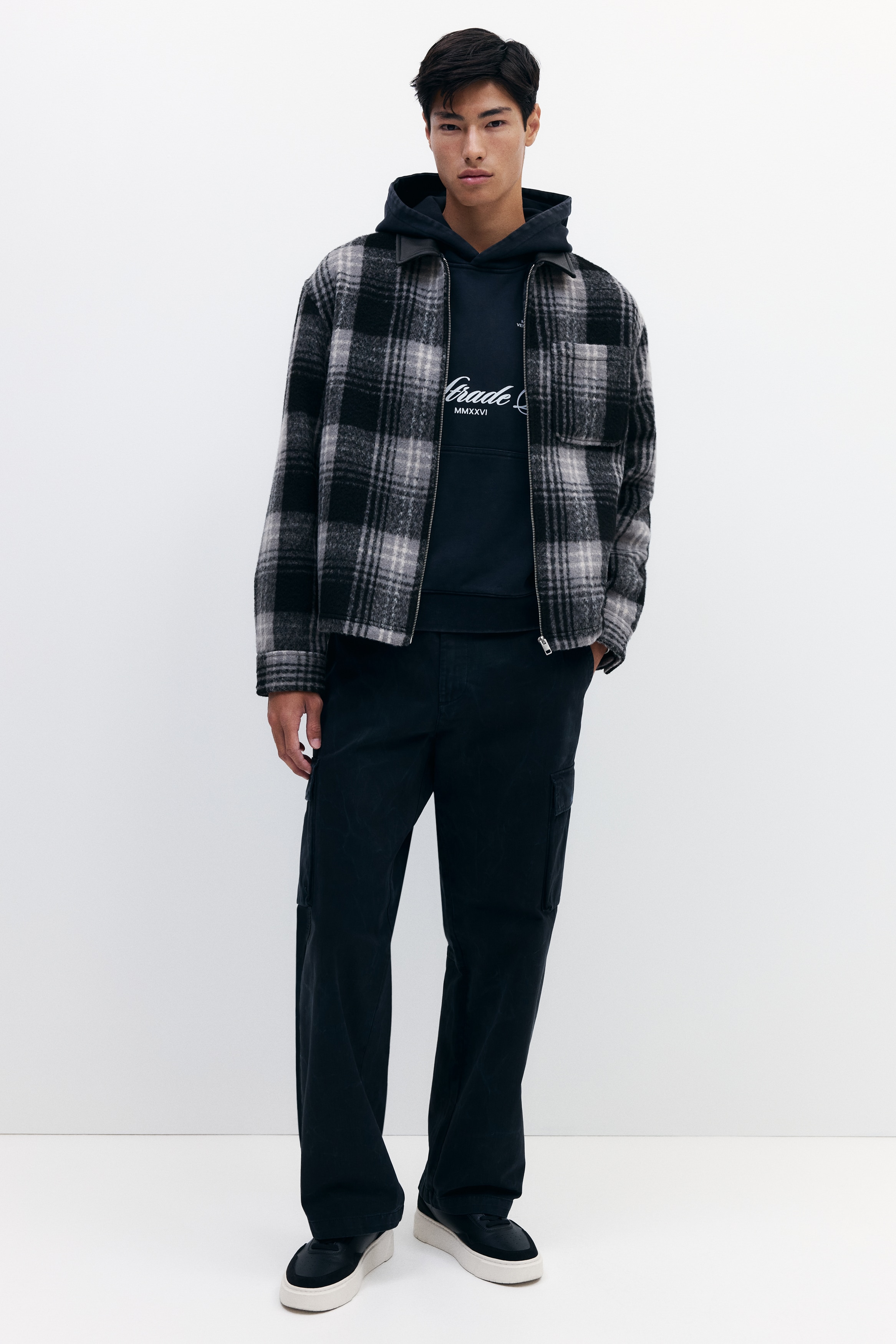 H & M - リラックスフィットオーバーシャツ - グレー H & M - リラックスフィットオーバーシャツ - グレー