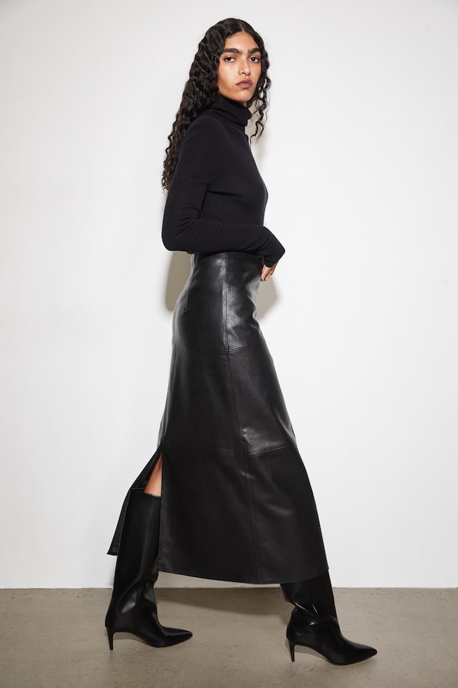 Coated skirt - Black - 1