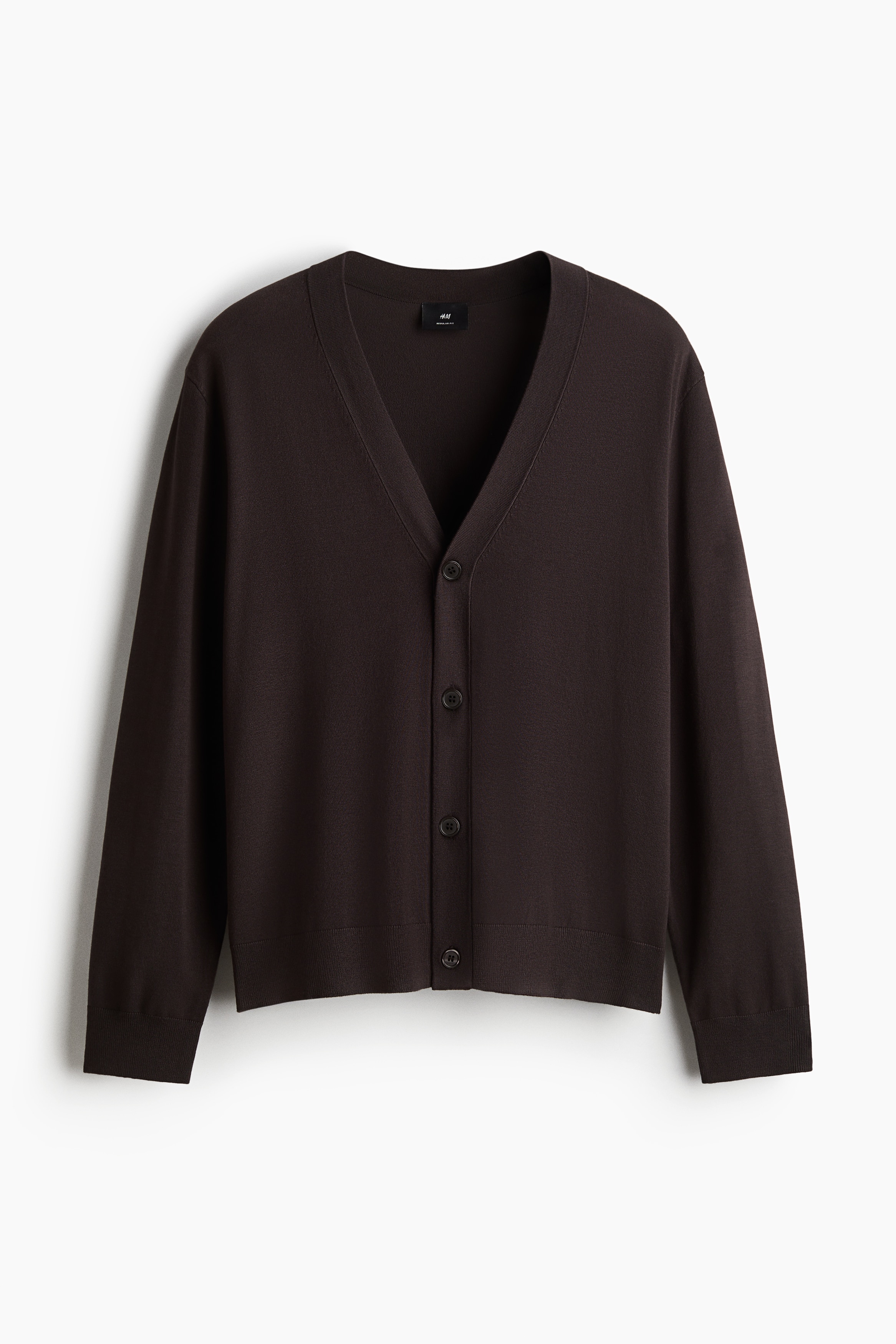 Regular Fit Cardigan - Dark brown/Dark grey