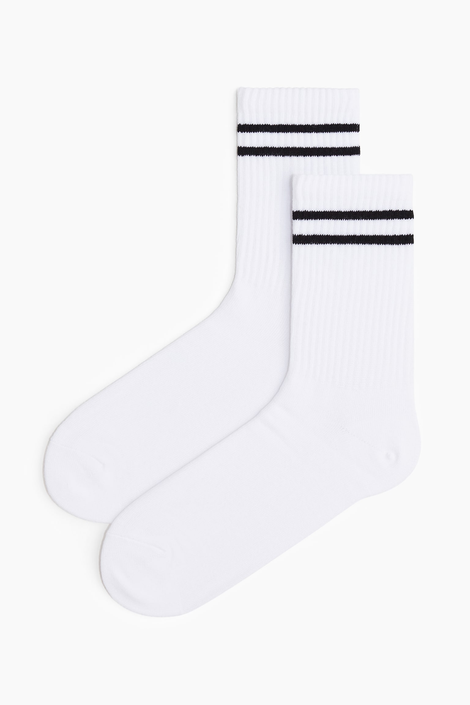 Носки DryMove™ Sports для мужчин, 5 шт. — H&M, цвет: Белый / Полосатый — фото 2