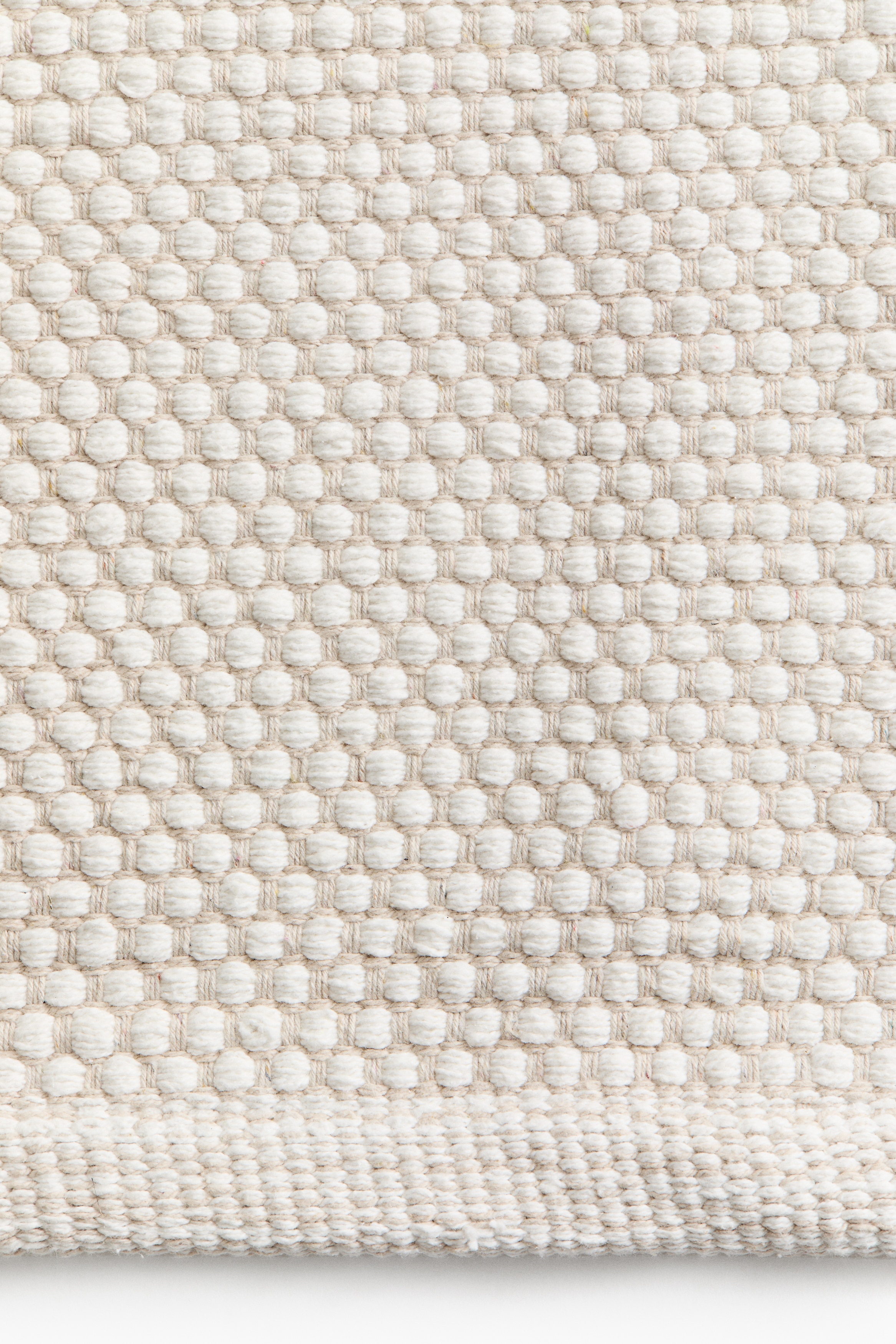 テクスチャードコットンラグ - ナチュラルホワイト／ベージュ - Home