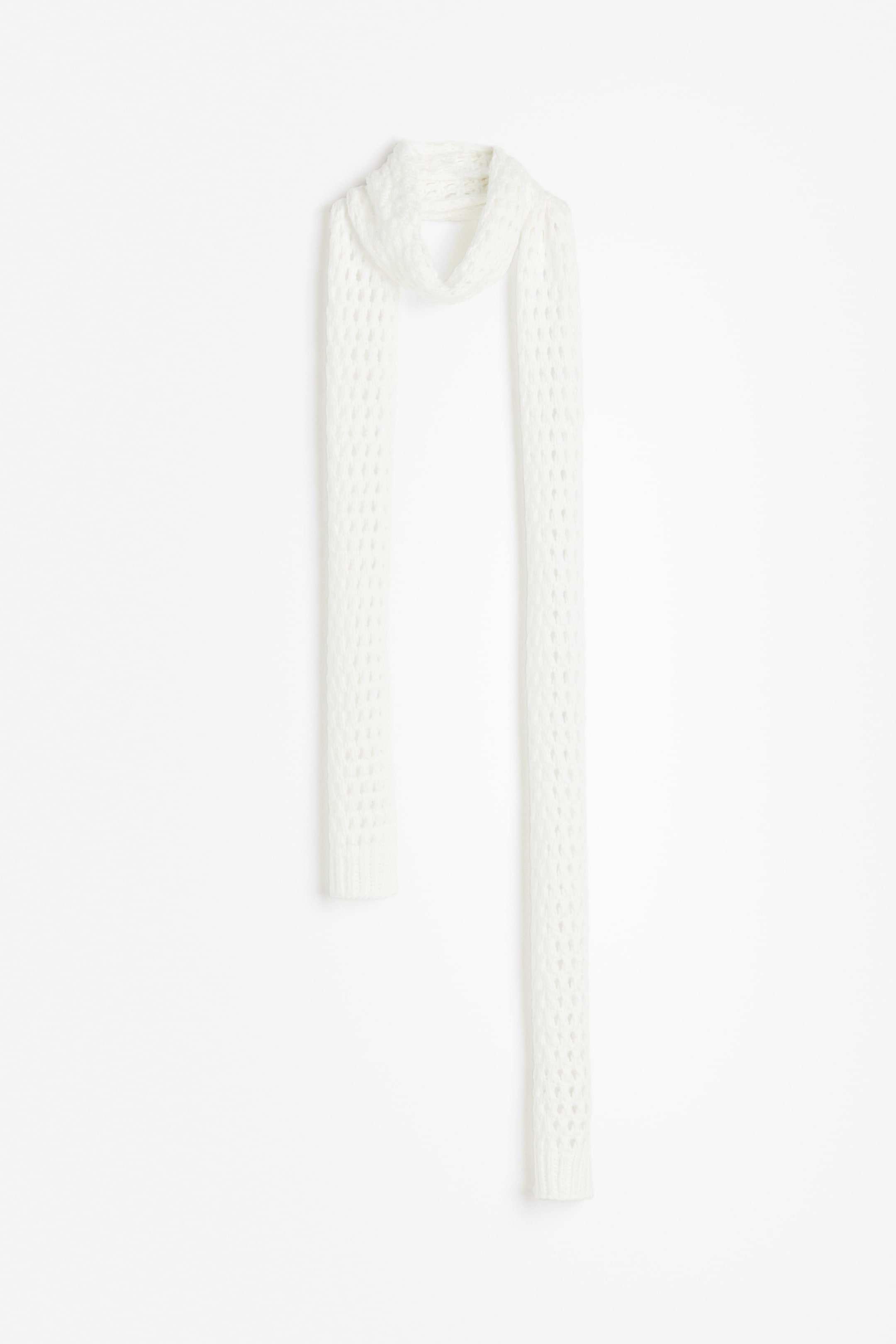 Narrow Hole-knit Scarf