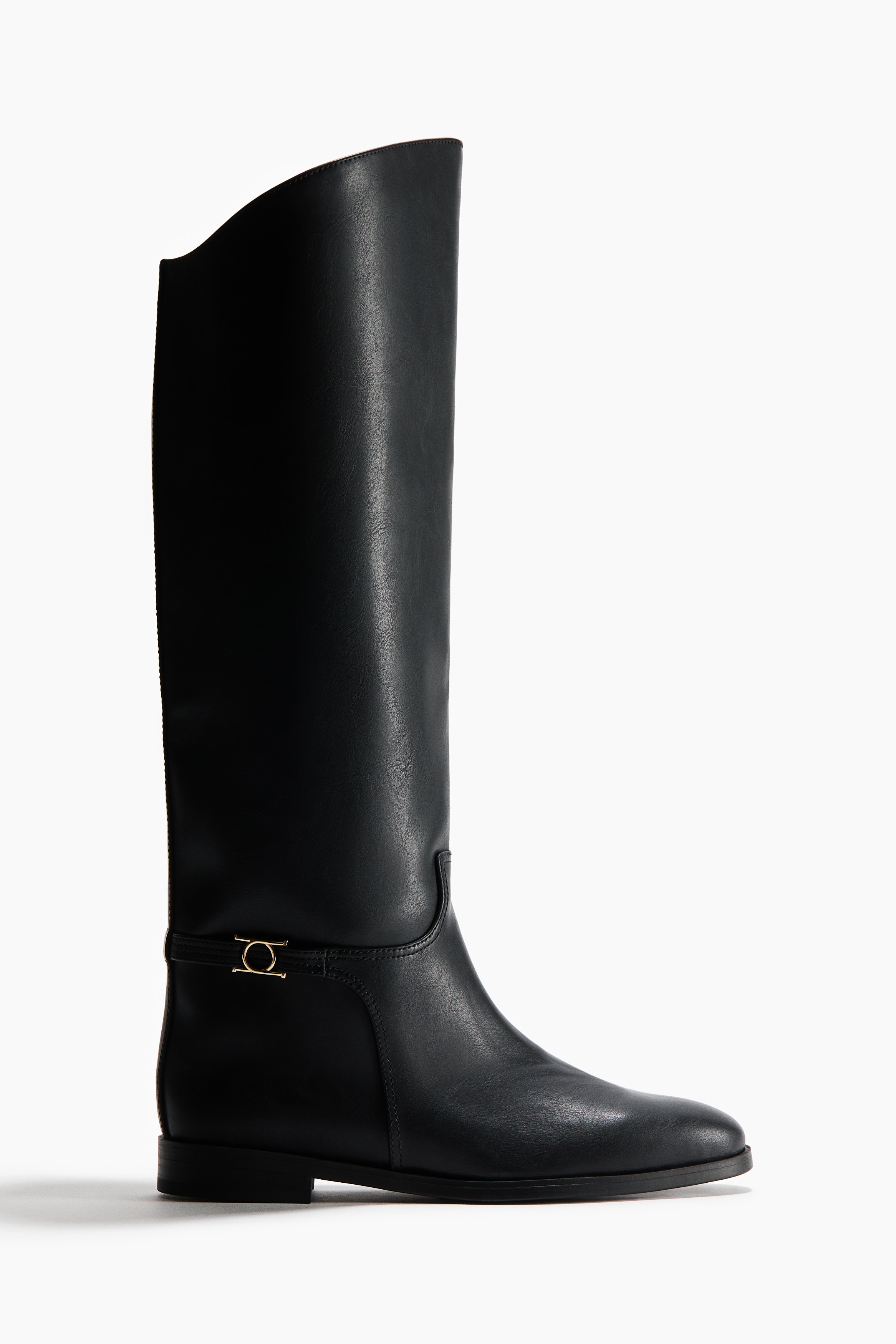 Boots met riempje - Zwart/Donkerbruin/Donkerbeige