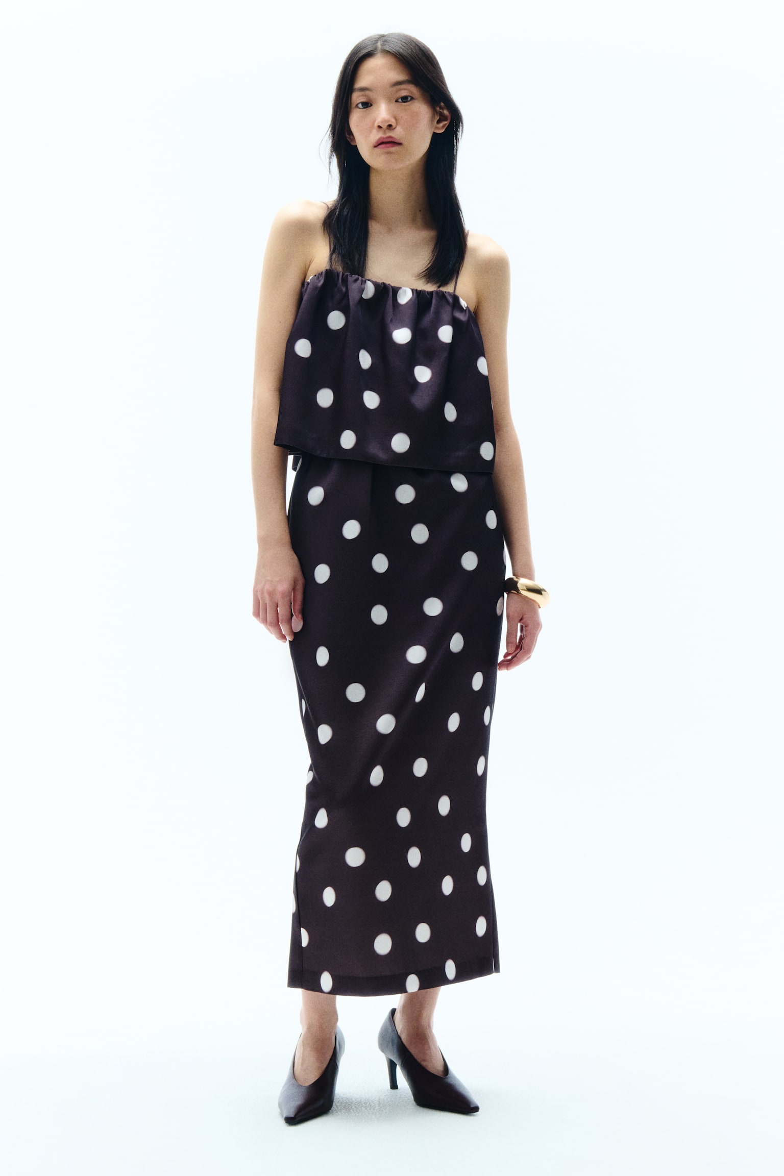 Pencil Skirt - Dark brown/polka dot - 2