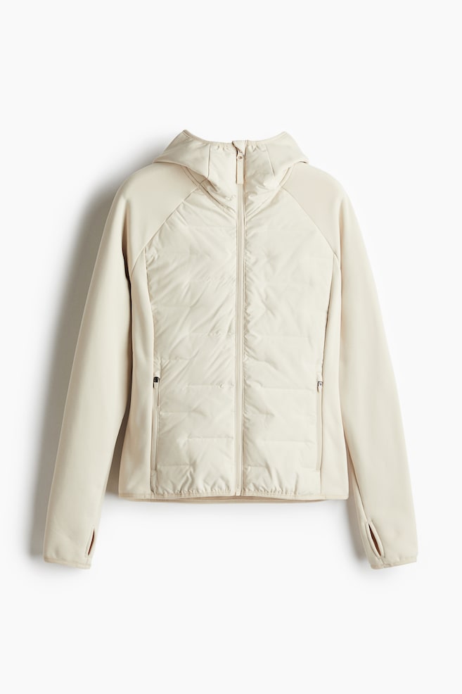 Hybrid down jacket with ThermoMove™ - Light beige/Black - 1