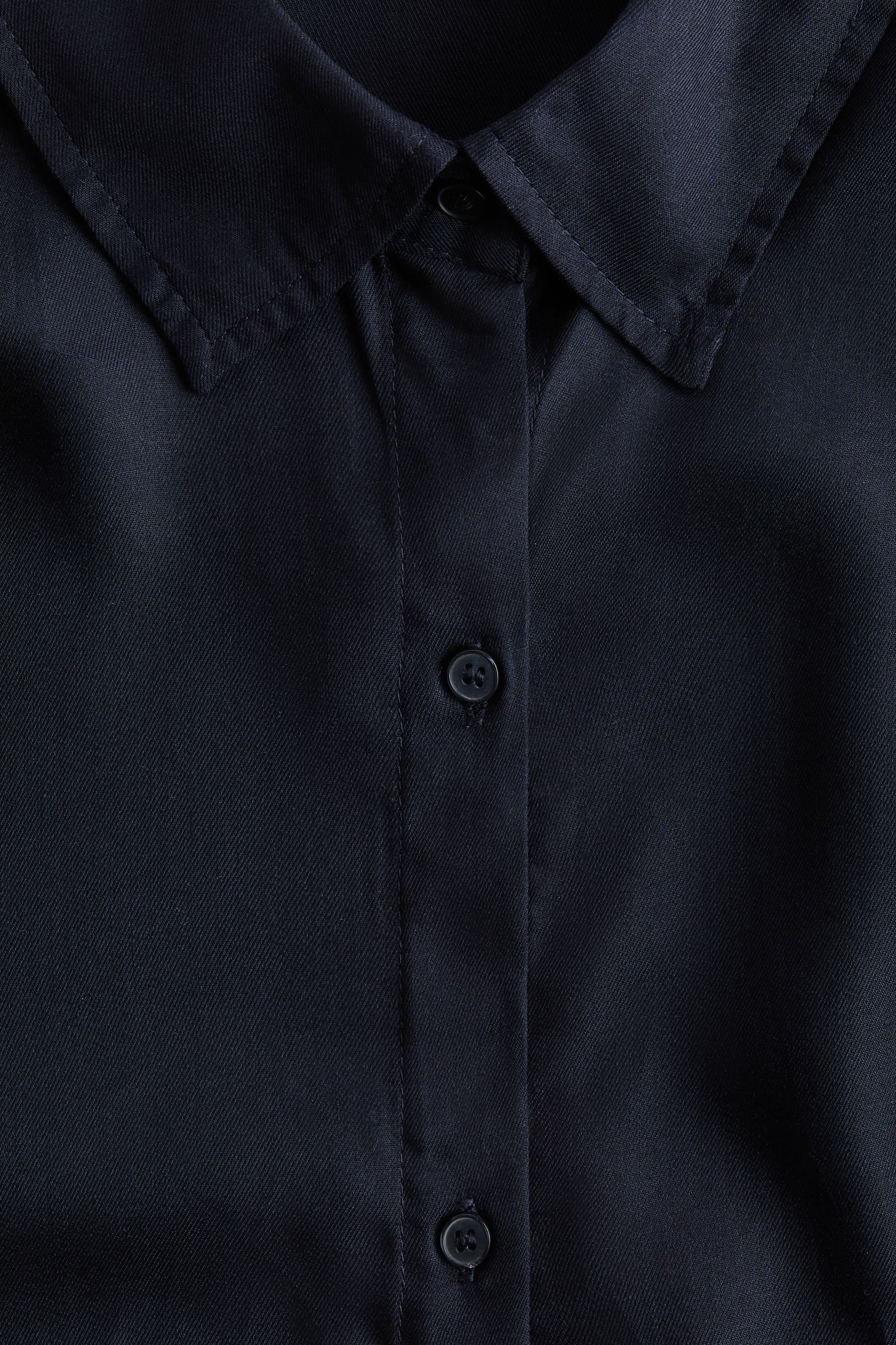 Женская рубашка H&M Lyocell Twill, цвет: Тёмно-синий — фото 6