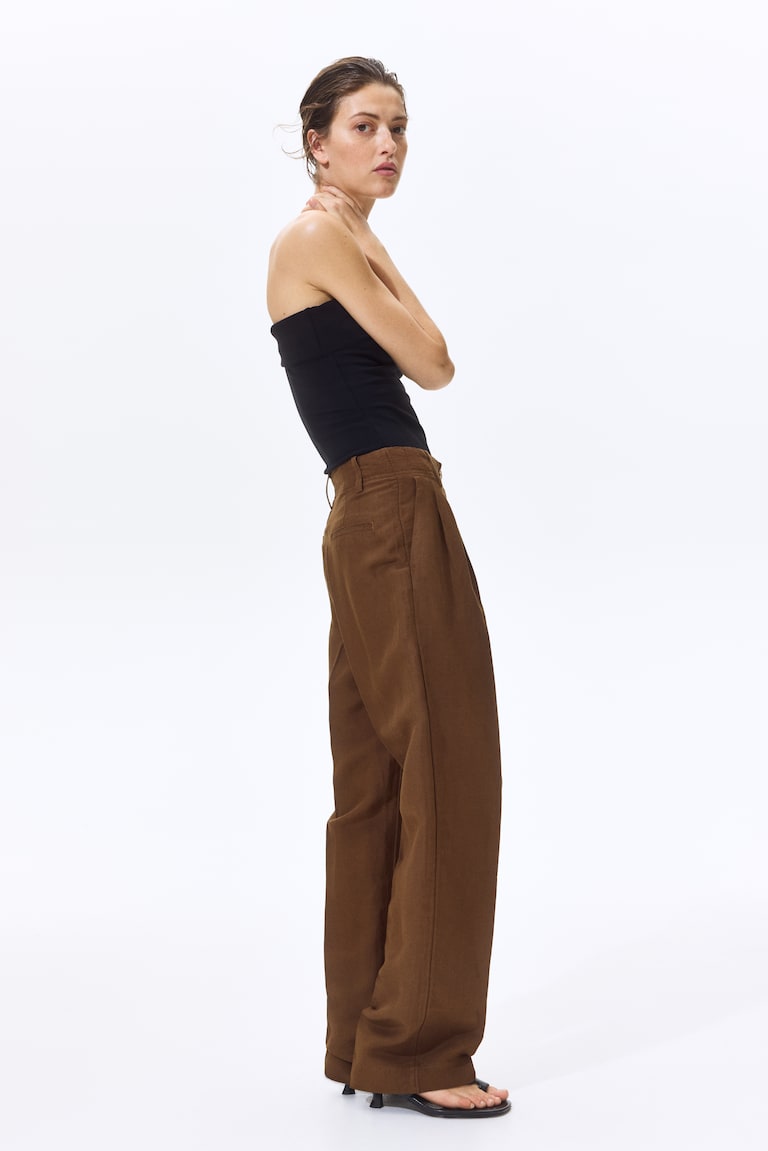 Pantalone od mešavine lana koje se sužavaju nadole