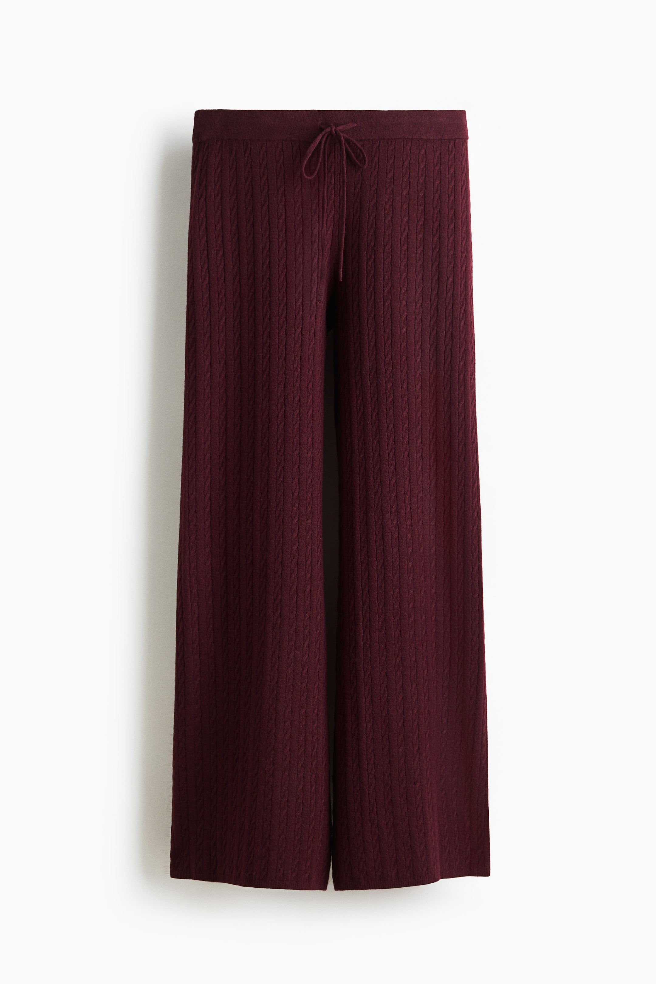 Ingrandisci l'immagine: Pantaloni in maglia a trecce - Bordeaux - DONNA | H&M CH 5