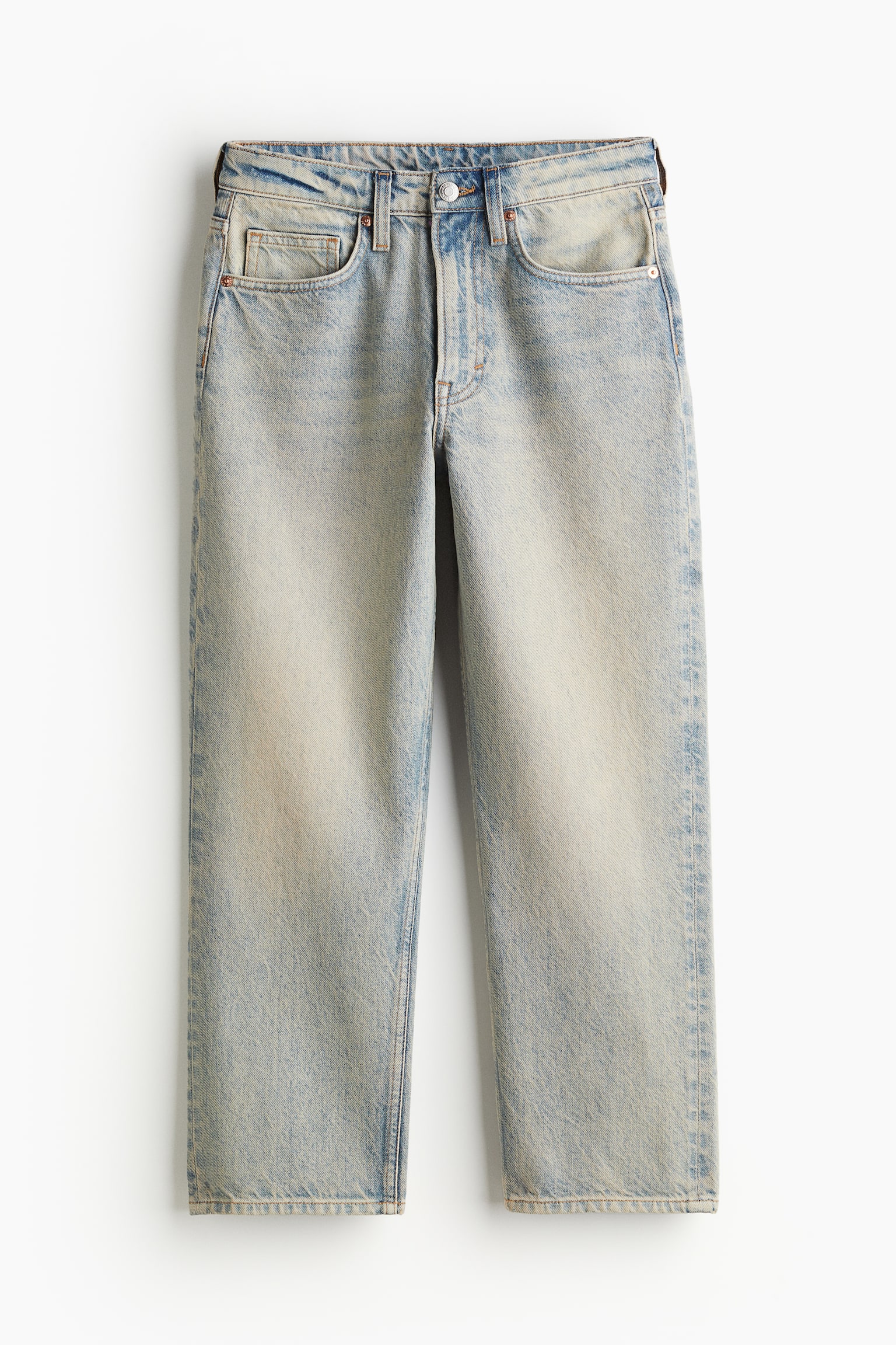 Straight High Cropped Jeans - Pale denim blue/Black/White/Light denim blue/Pale denim blue - 1