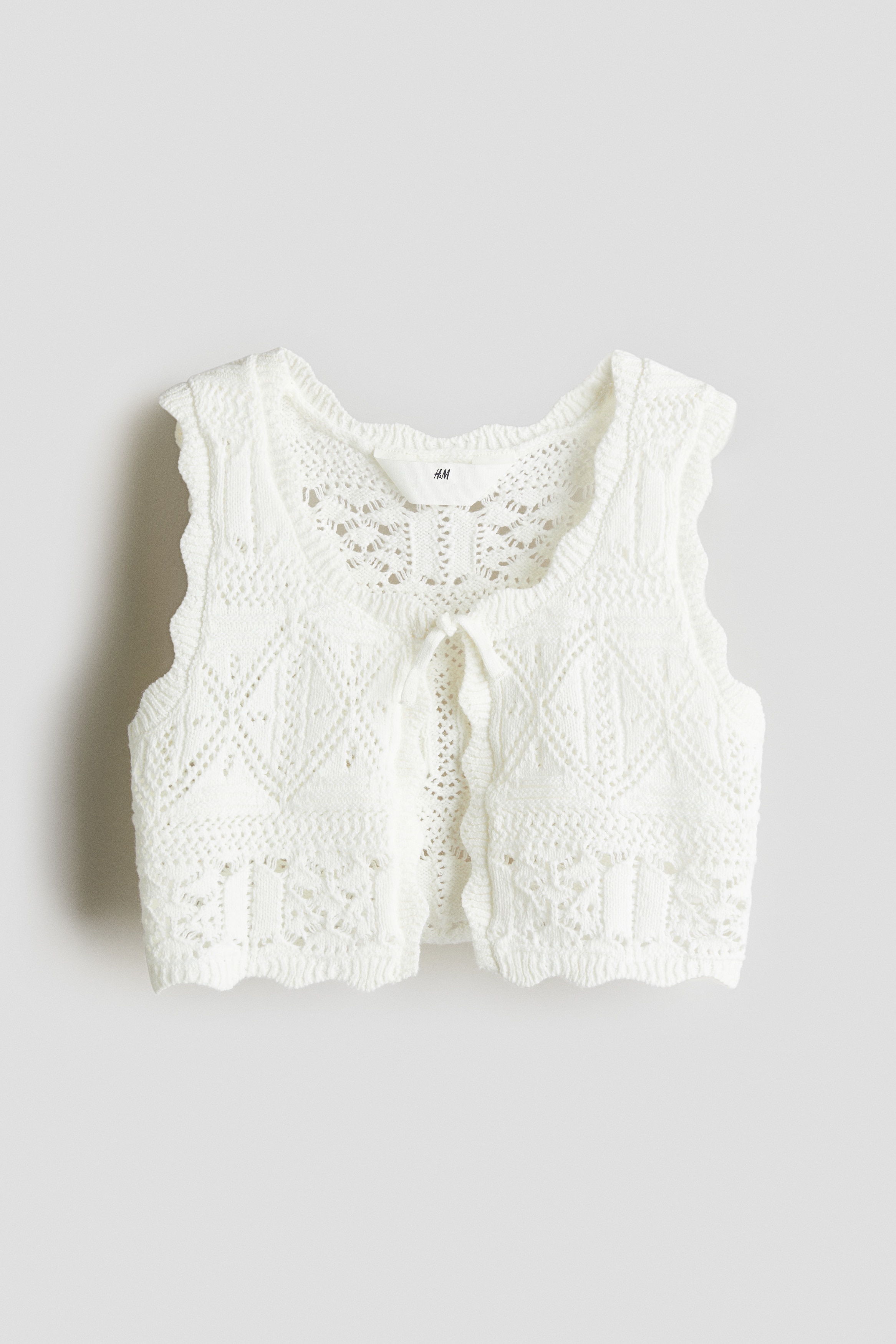 パターンニットベスト - ホワイト