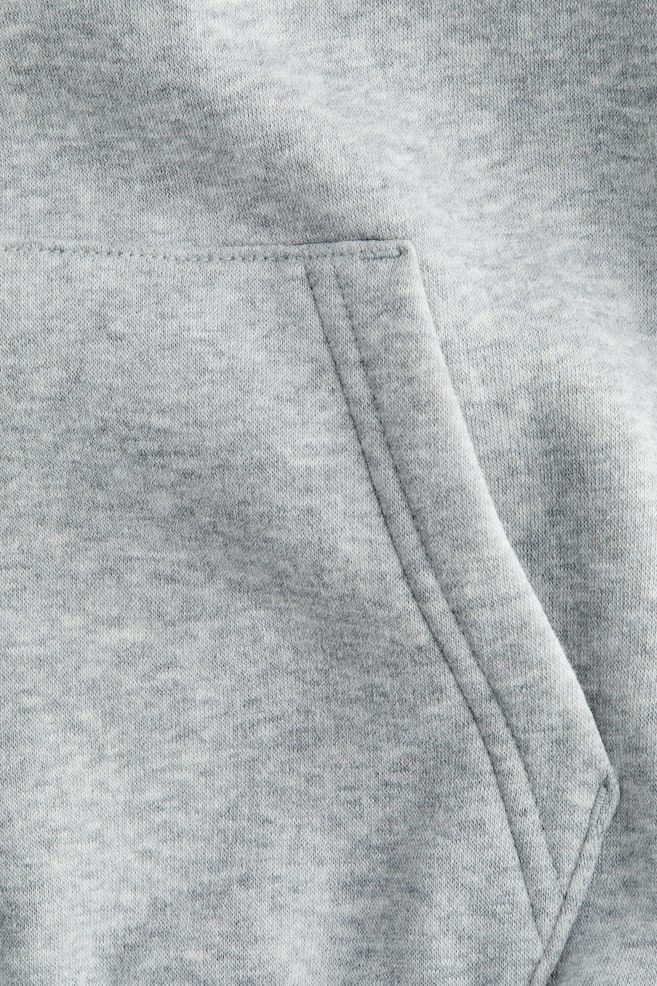 Contrast-Panel Hoodie-Gray melange - 2