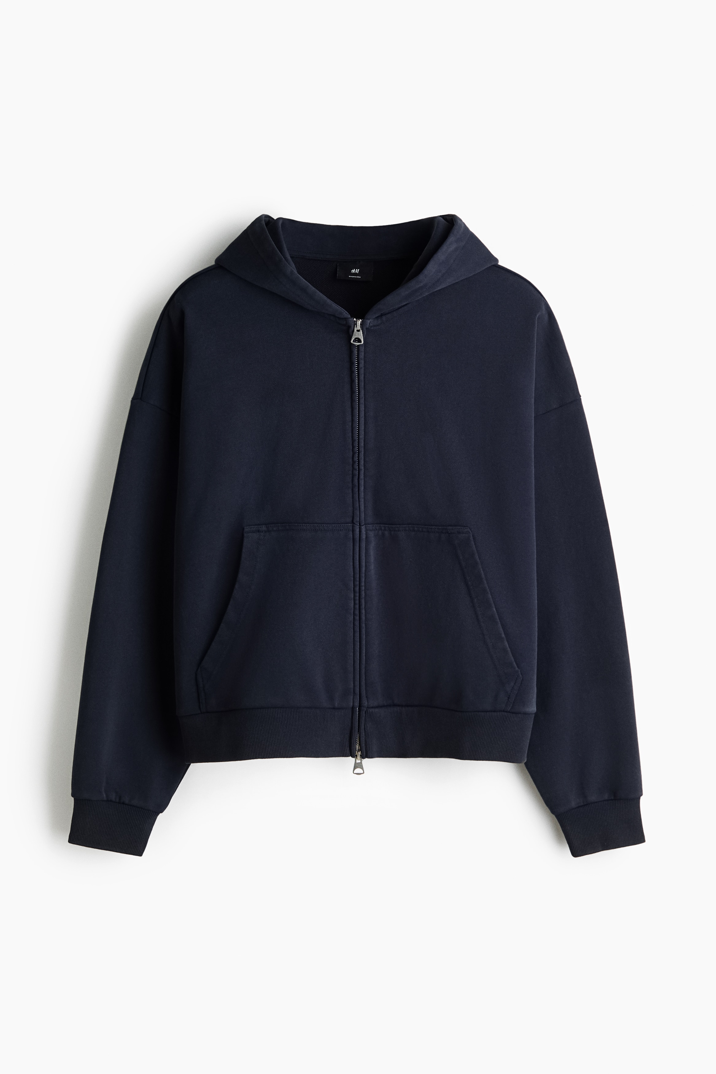 Oversized-Fit Hooded Jacket - Dark blue/Dark gray/Light green