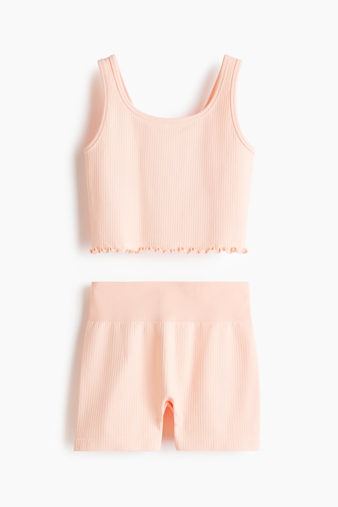 2-piece Seamless Set with DryMove™ - Light apricot/Navy blue/Lilac plum/Mint - 1