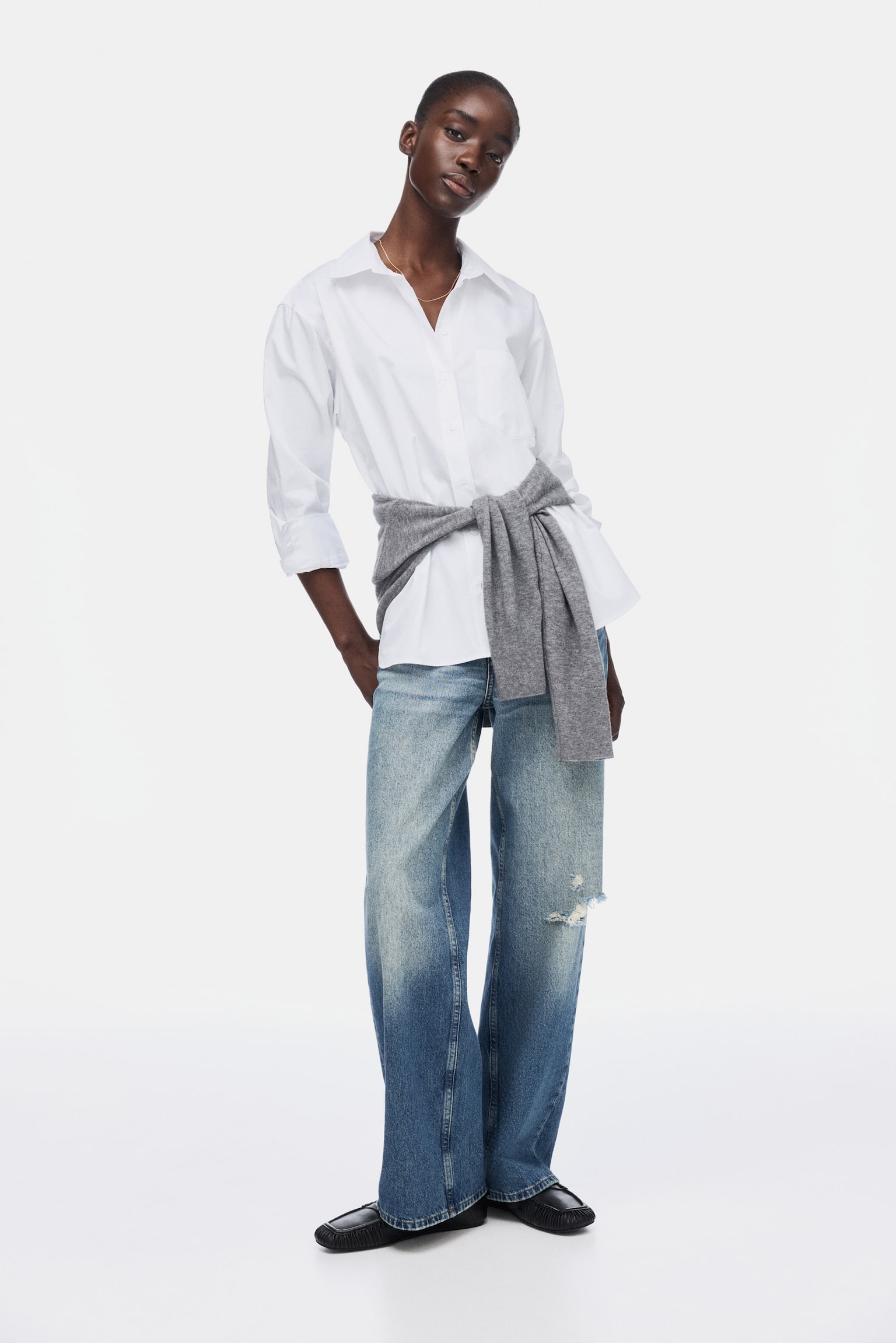 Oversized shirt - White/Pink/Striped/Light blue/Striped - 6