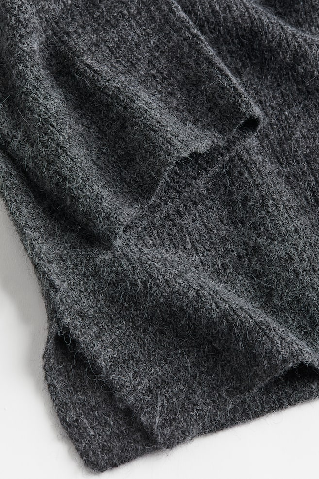 Oversized knitted dress - Dark grey marl/Cream - 4