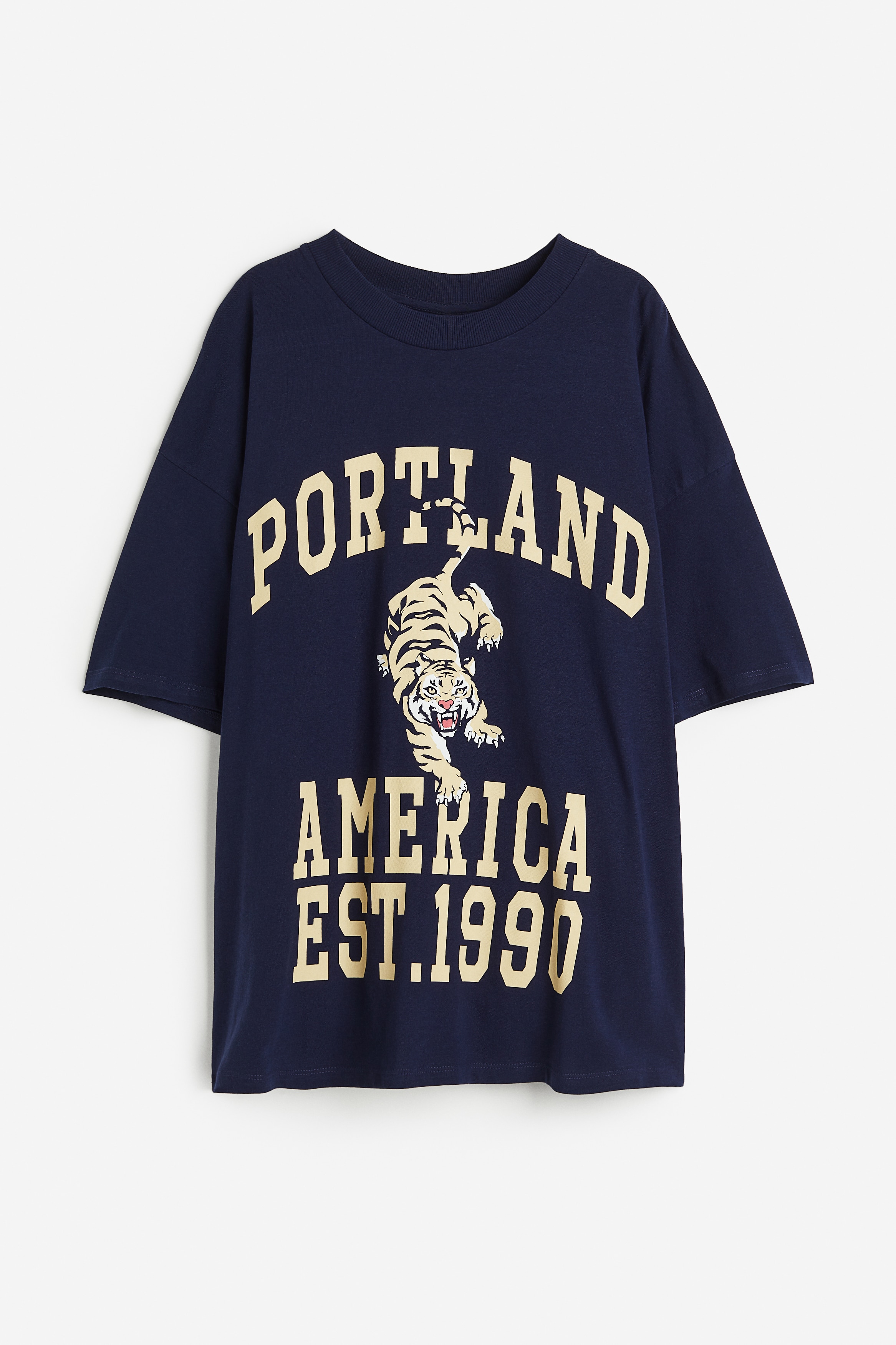 オーバーサイズ プリントTシャツ - ダークグリーン／マウンテン