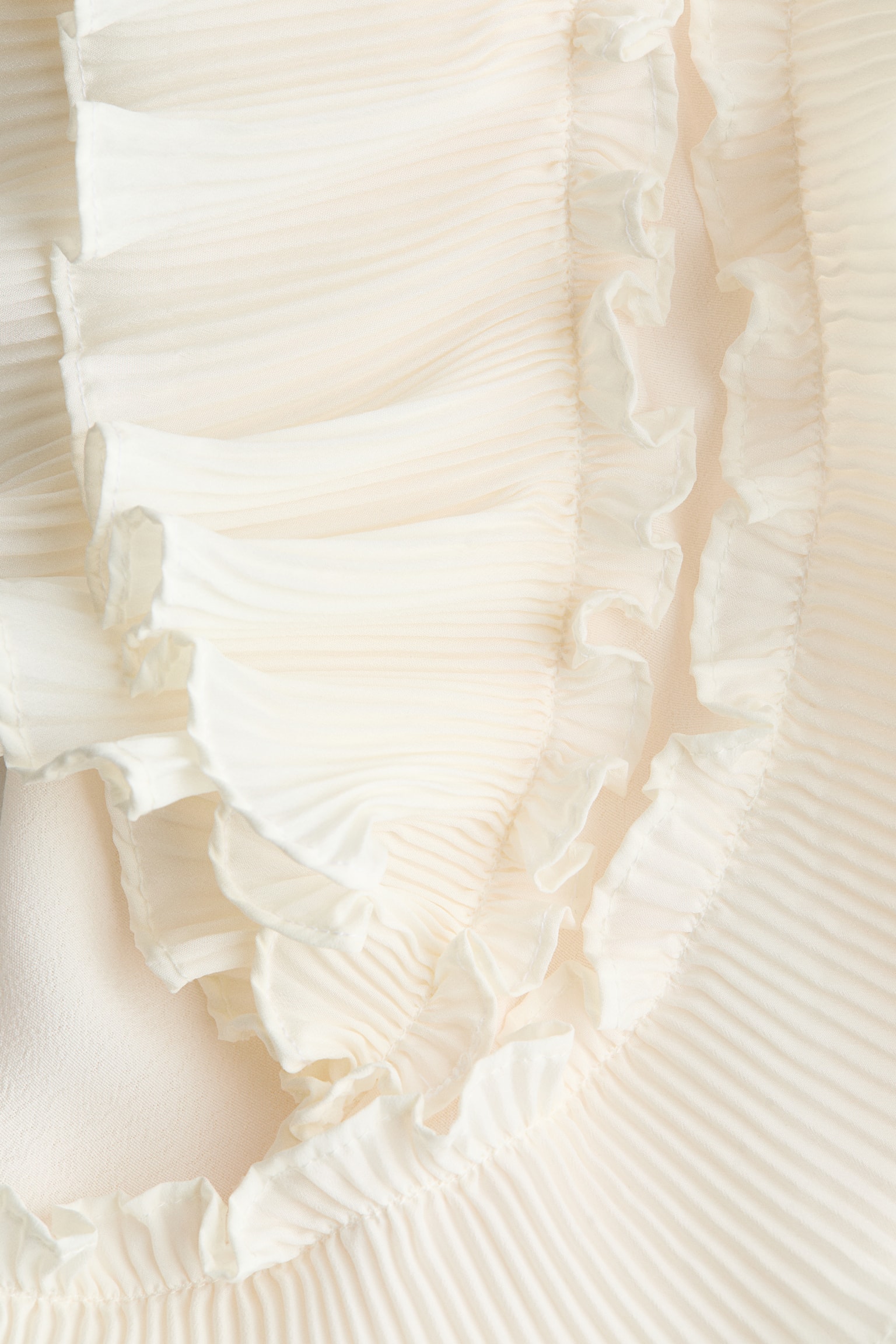 Женская блузка H&M Flounce-Trimmed Tie-Front Blouse, цвет: Кремовый — фото 6