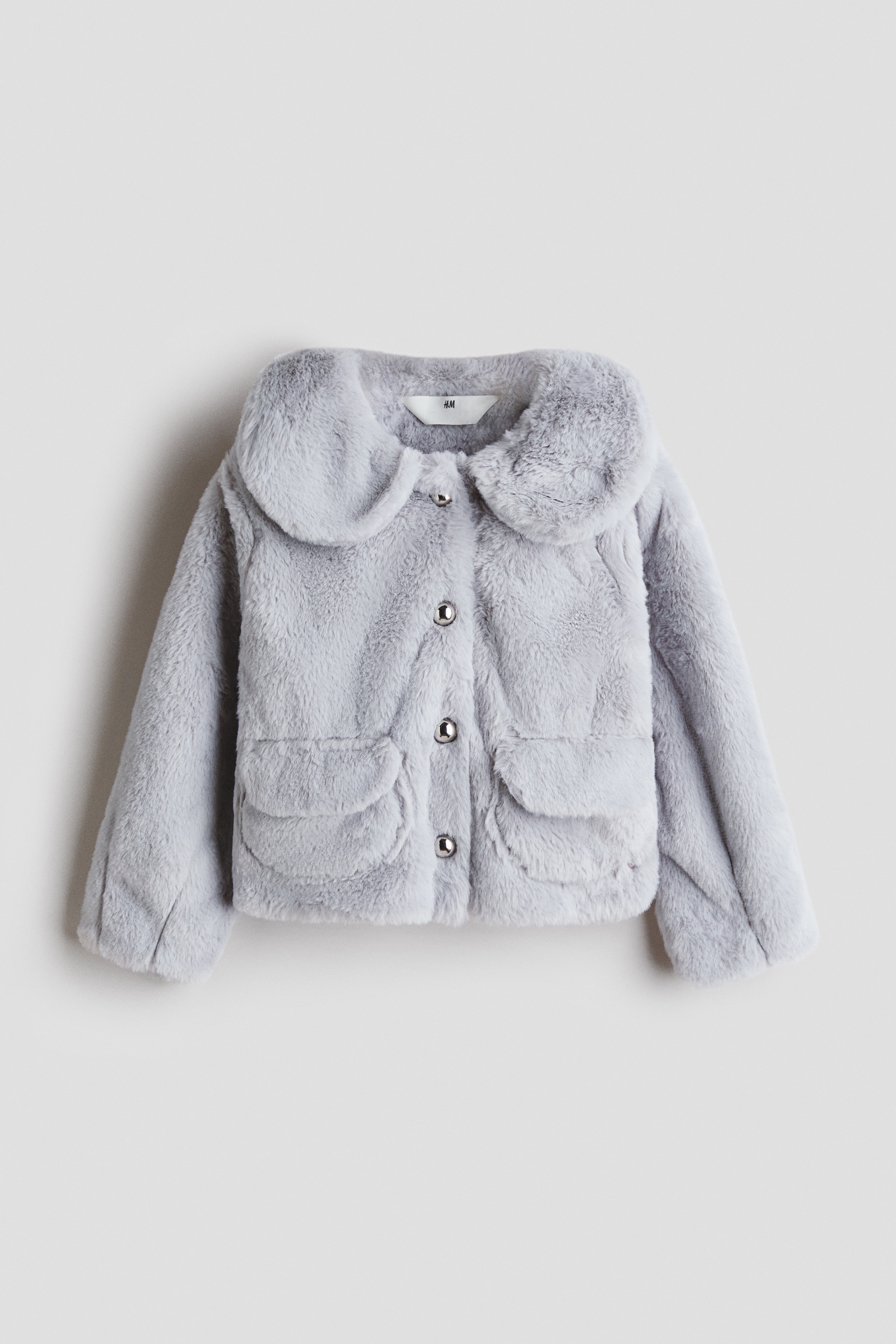 襟付きフラッフィジャケット - ライトグレー - Kids | H&M JP