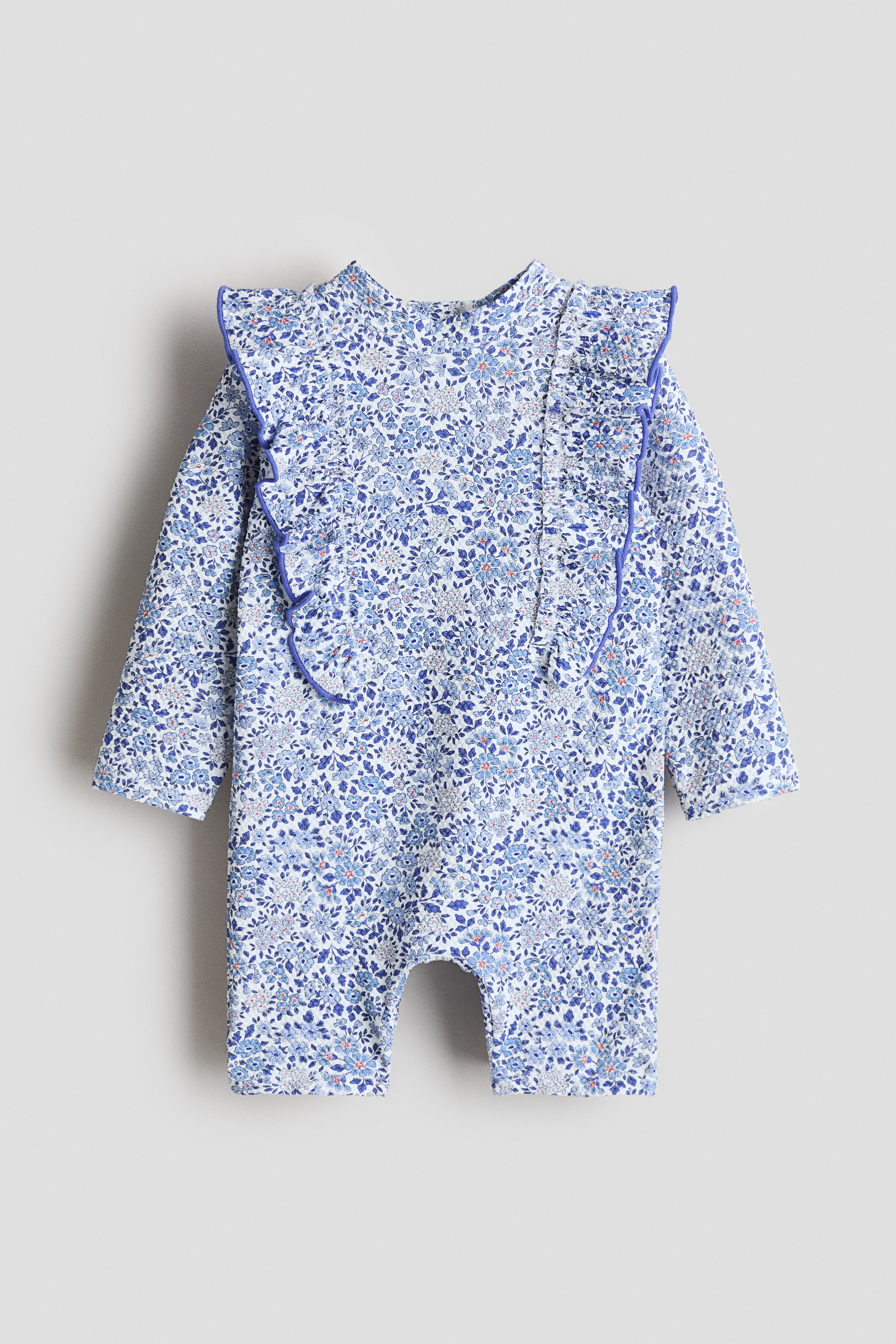 Swimsuit UPF 50 - Bright blue/Floral - Kids | H&M US