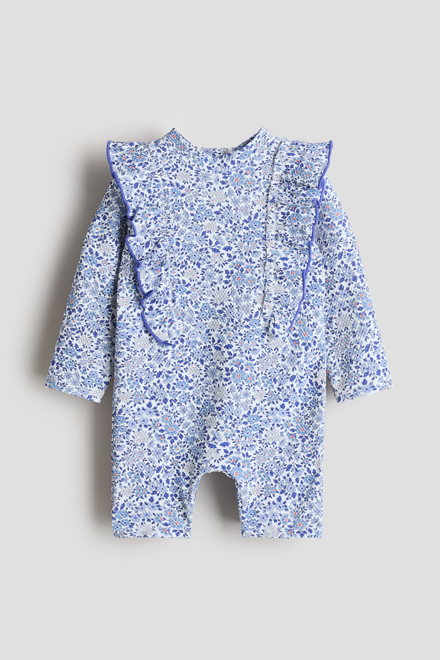 UPF 50 swimsuit - Bright blue/Floral