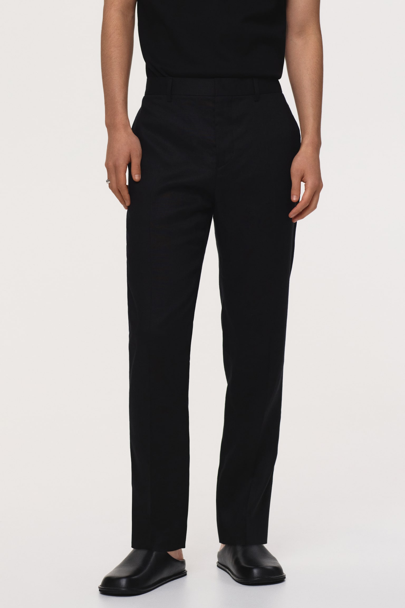 Pantalon de costume Slim Fit en lin - Noir/Vert clair/Beige clair/Vert kaki/Beige/Bleu marine - 3
