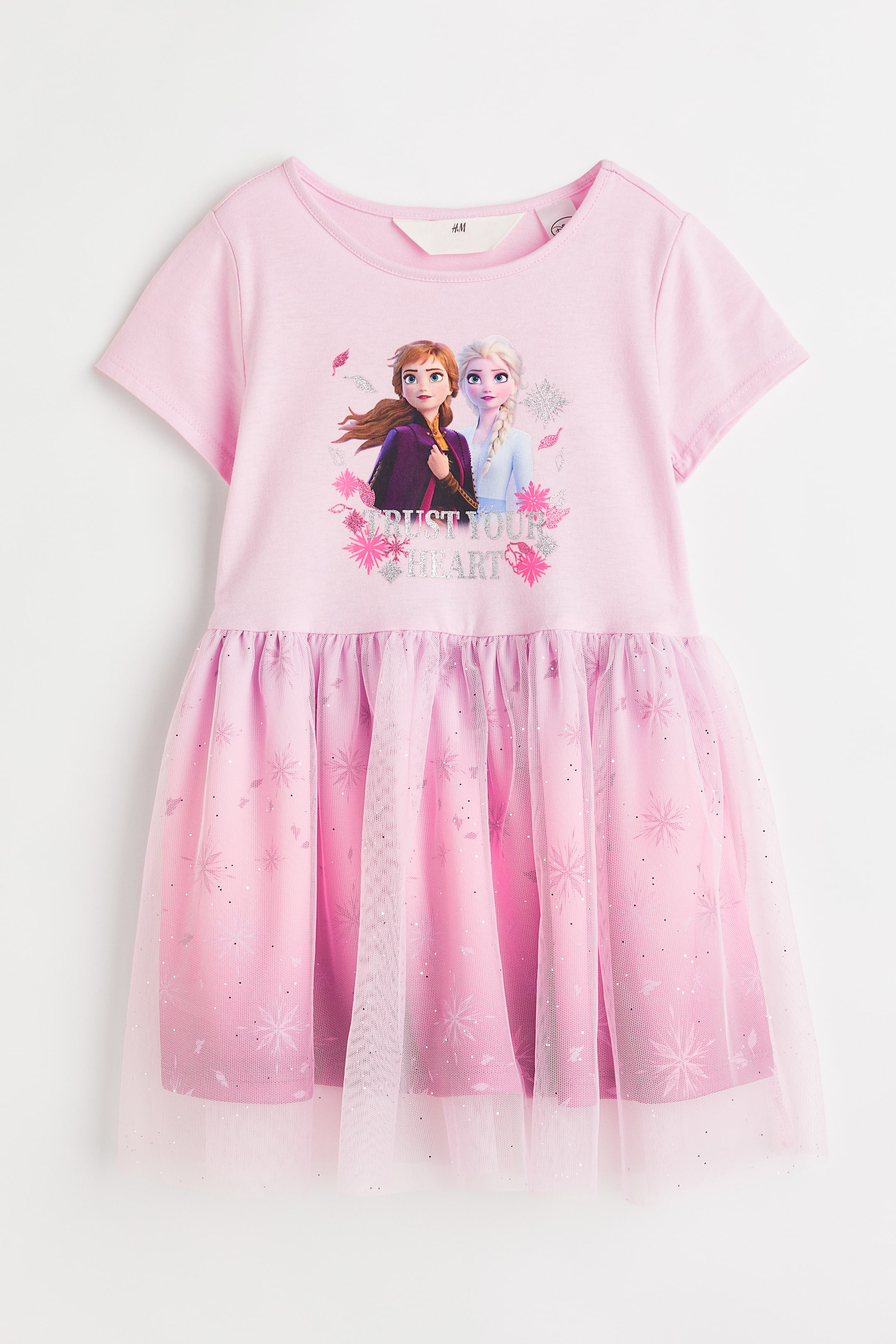 查看大圖: 薄紗裙平紋洋裝 - 淺粉紅色/冰雪奇緣 - Kids | H&M 1