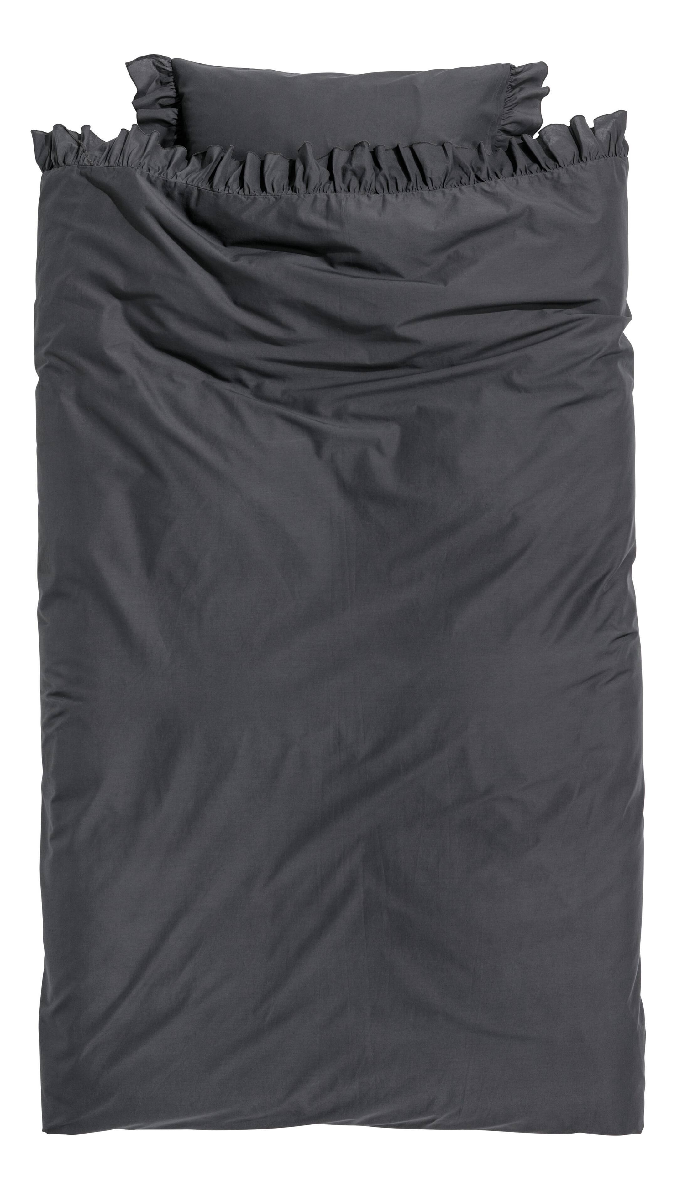 Größeres Bild ansehen: Bettwäsche mit Volants - Anthrazit - Home All | H&M DE 1