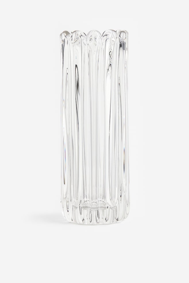 Tall glass vase - Klarglas/Grau