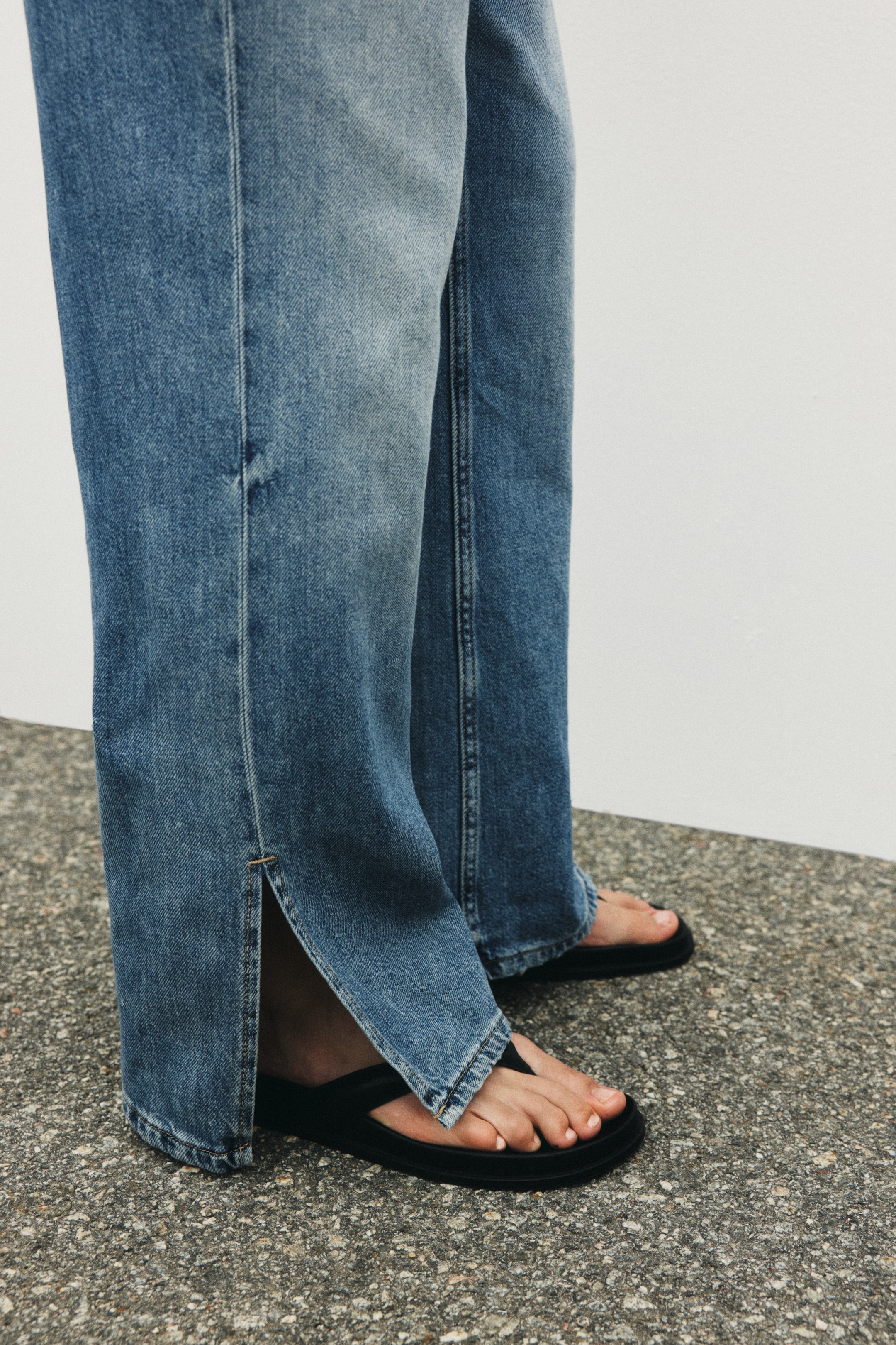 Wide-Leg Regular-Waist Jeans