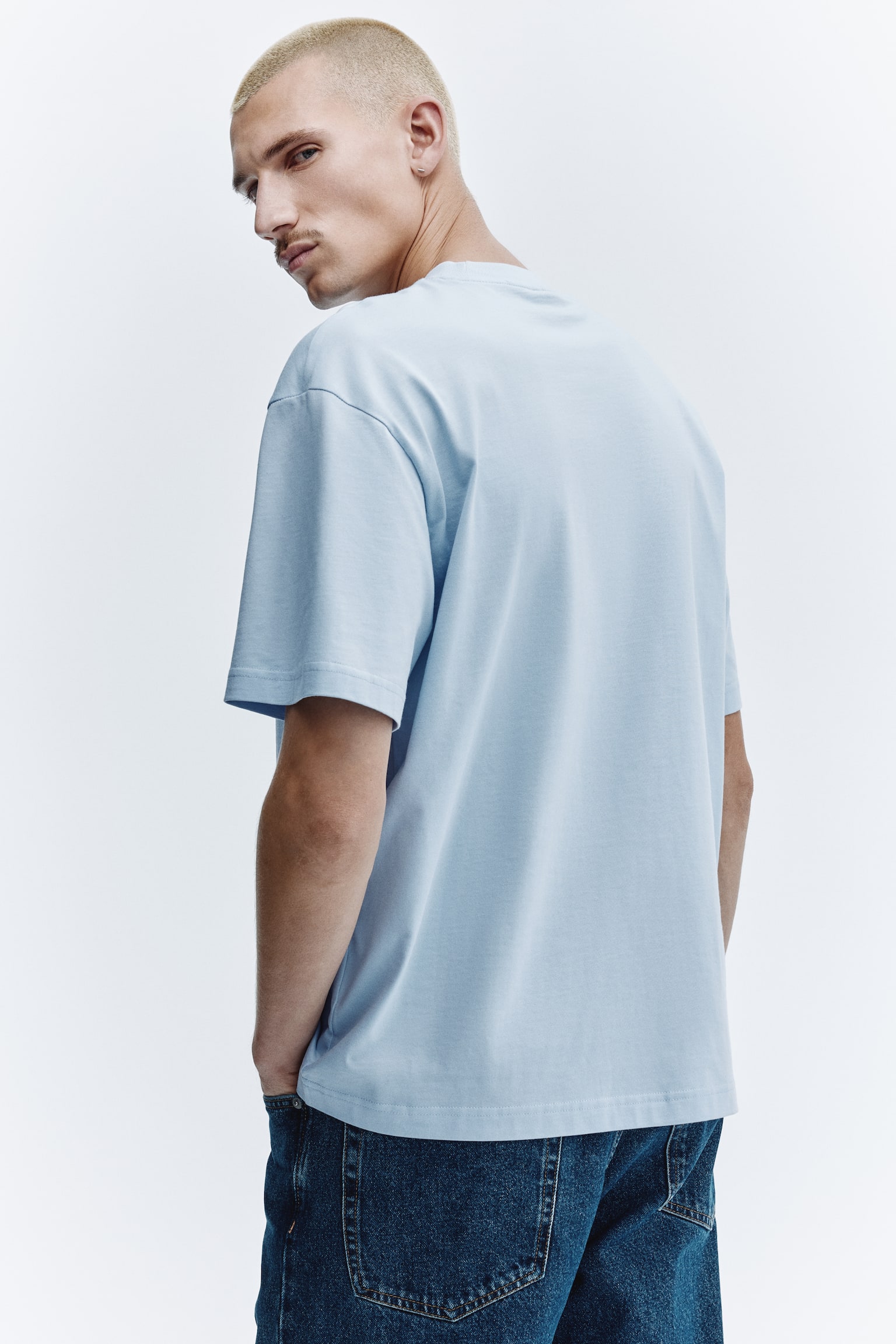 Loose Fit T-shirt - Light blue/White/Forest green/Brown/Dark plum purple/Black/Dusty blue/Dark grey/Blue/Brown/Light blue/Green/Dark teal/Beige - 3