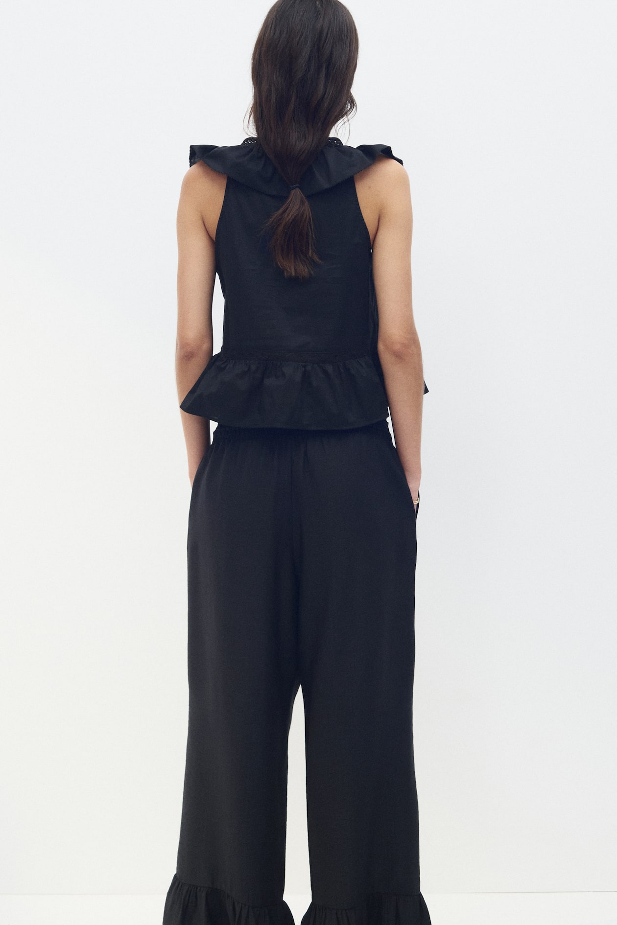 Ruffle-Trimmed Drawstring Pants - image 2