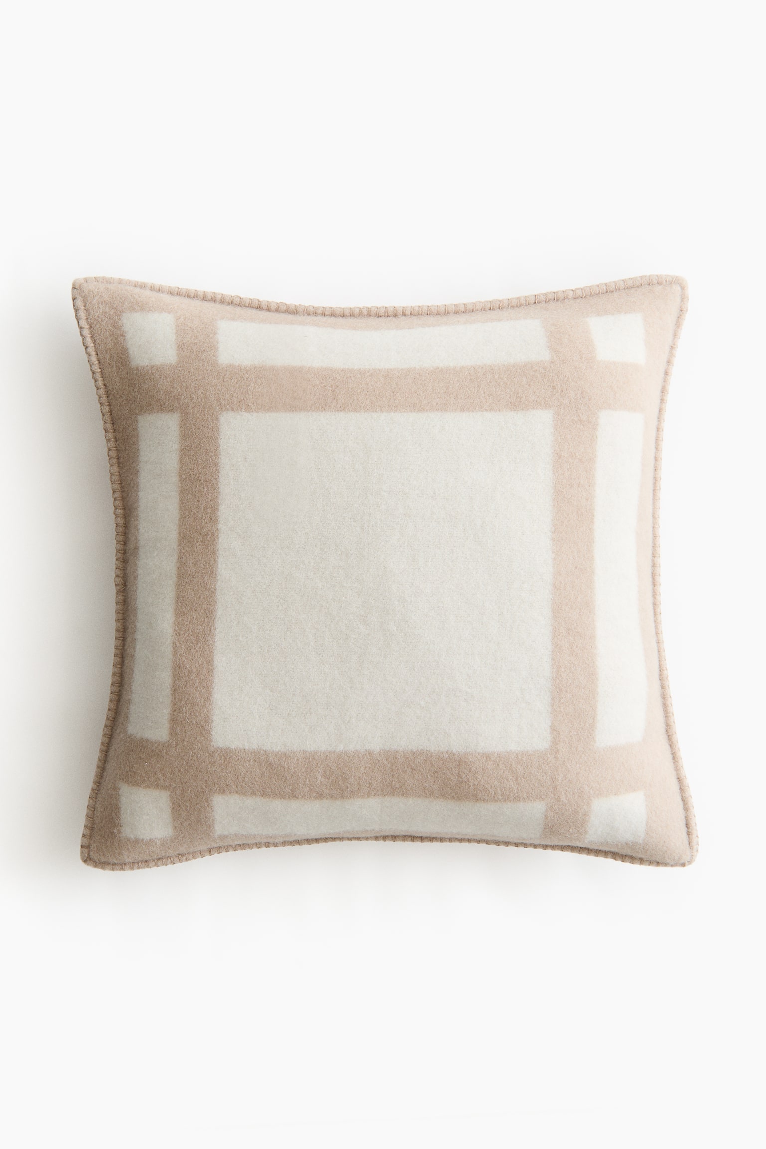 Wool-Blend Cushion Cover - Beige/cream/Black/beige