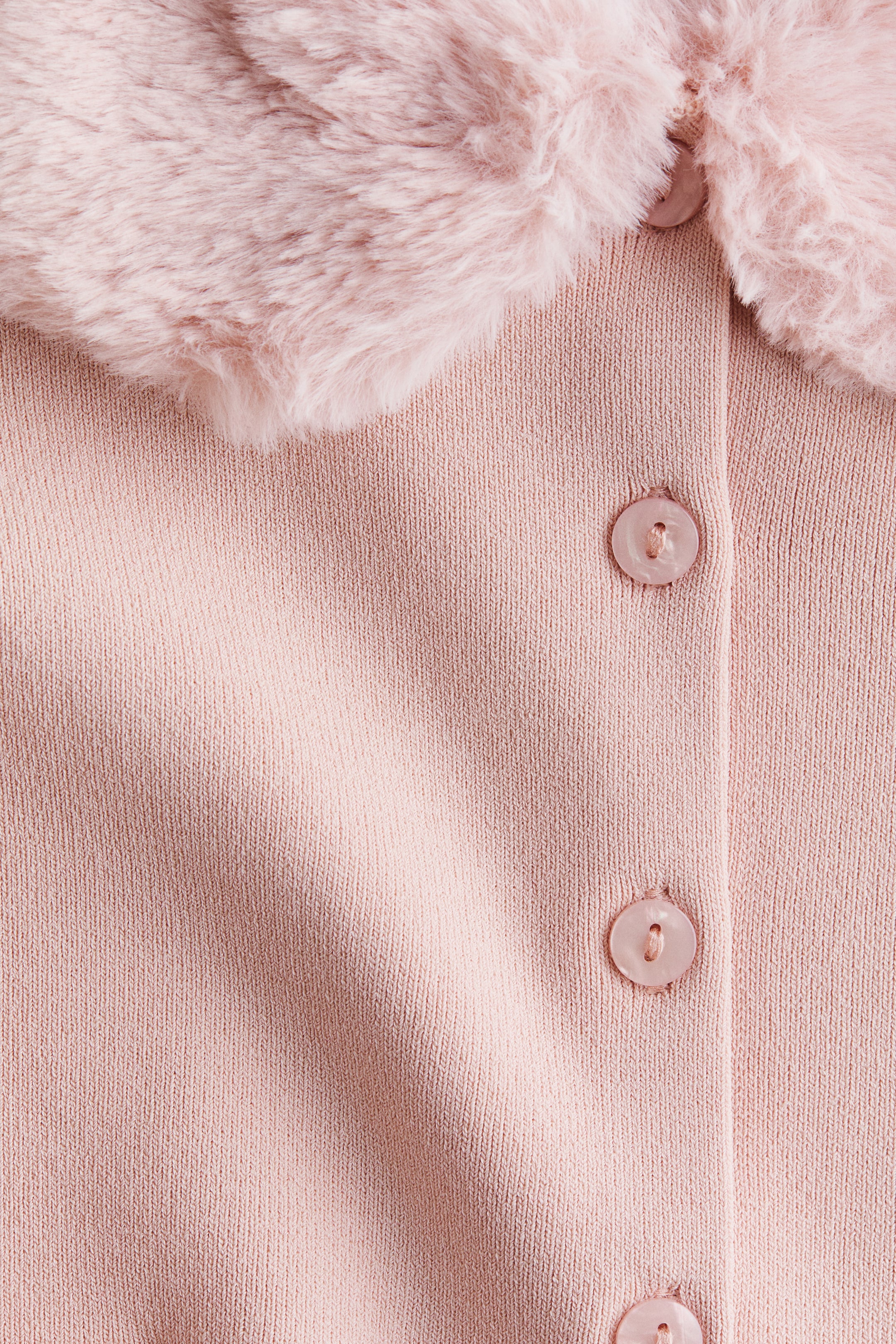 Ampliar la imagen: Fluffy-collar cardigan - Rosa claro - Kids | H&M MX 2