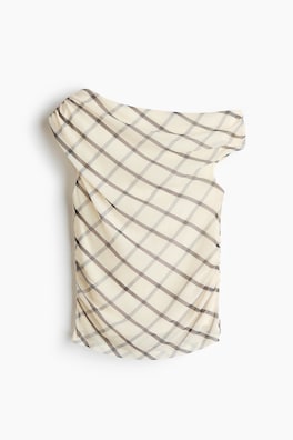 One shoulder-topp i mesh