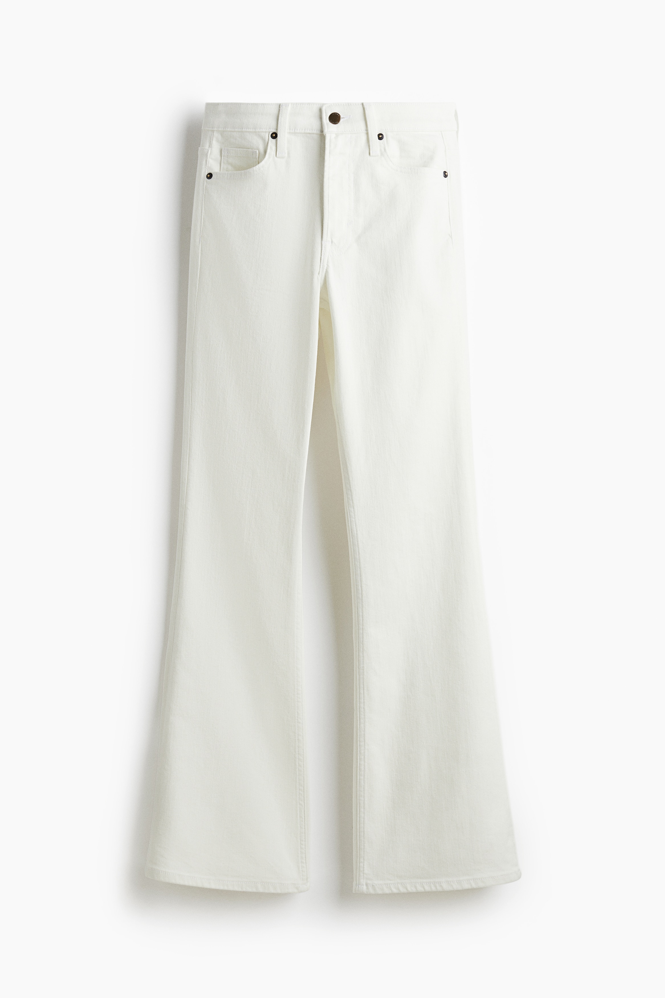 Ladies - White Flared High Jeans - Size: 20  - H&M