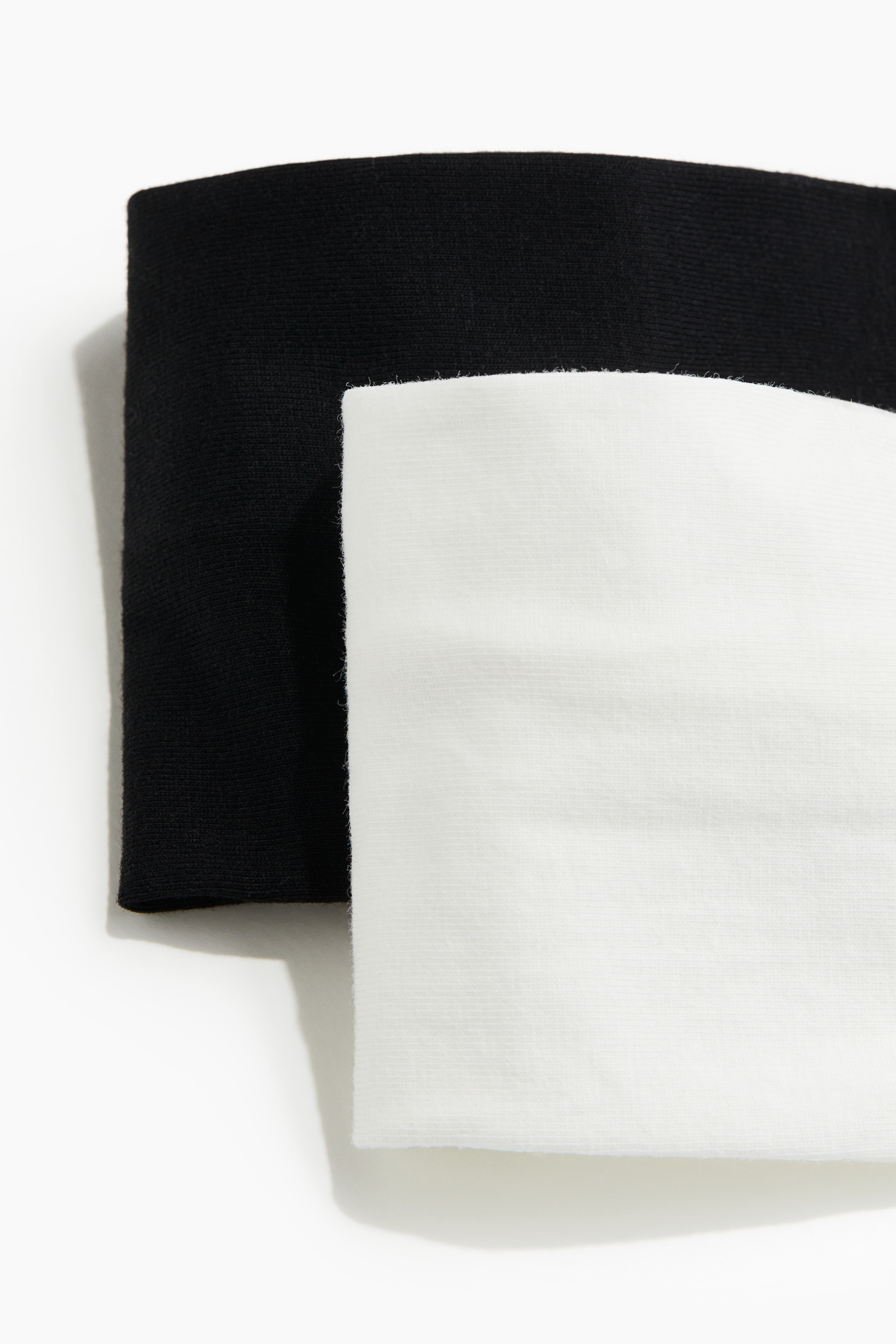 ジャージーヘアバンド 2本セット - ブラック／ホワイト - レディース