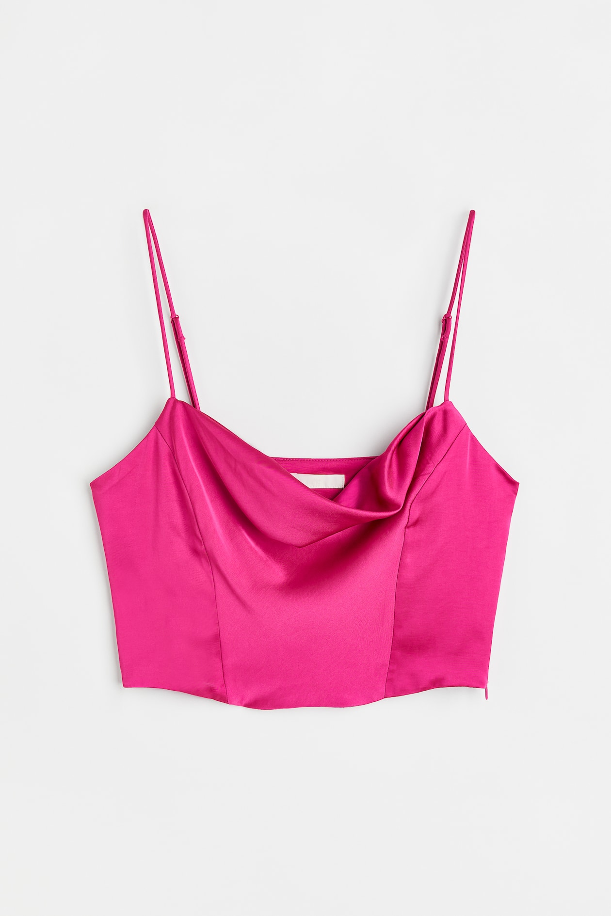 Satin Corset Top - Cowl Neck - Sleeveless - Cerise - Ladies | H&M US