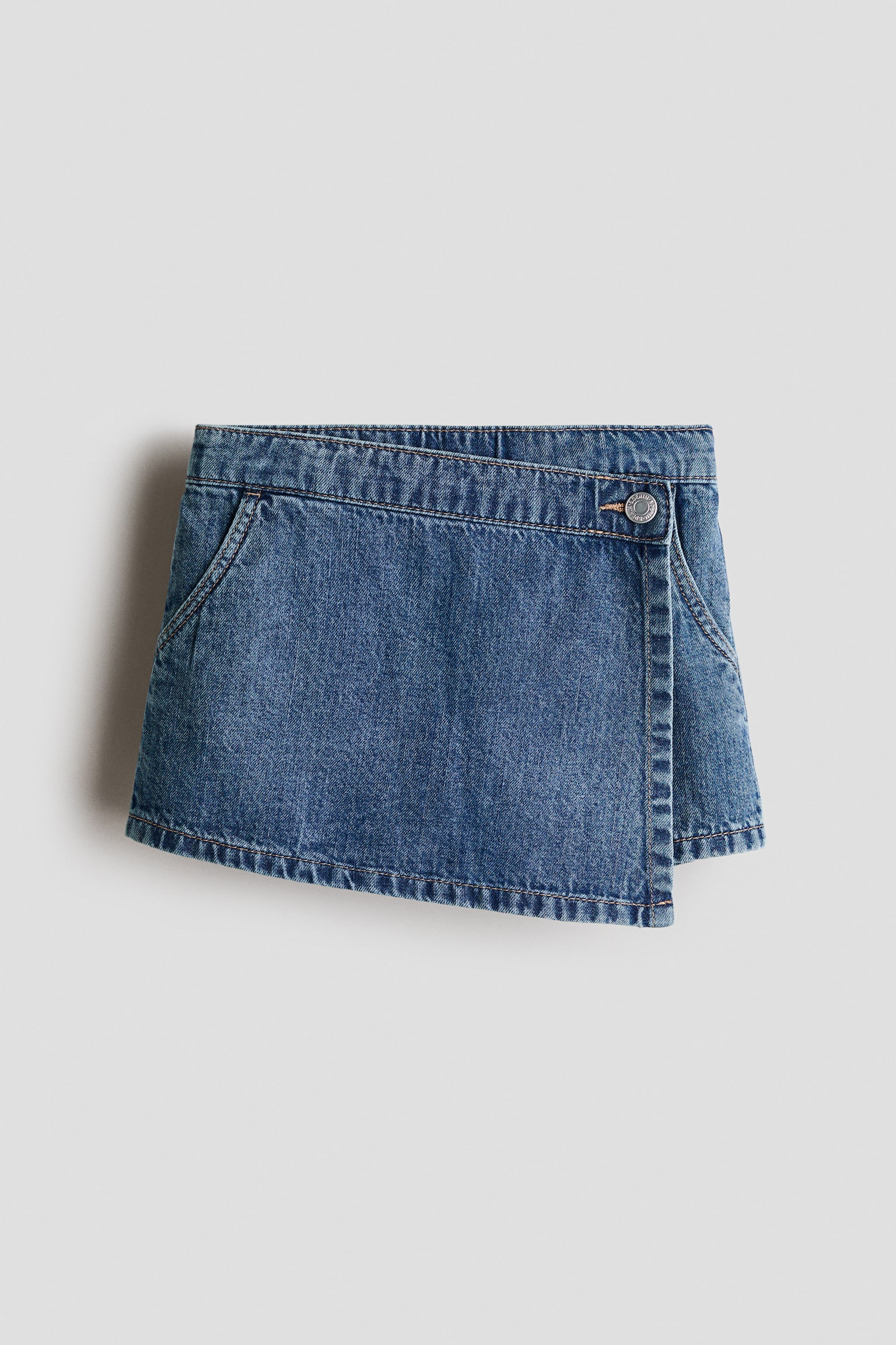 Denim wrap skort - Denim blue/Light denim blue