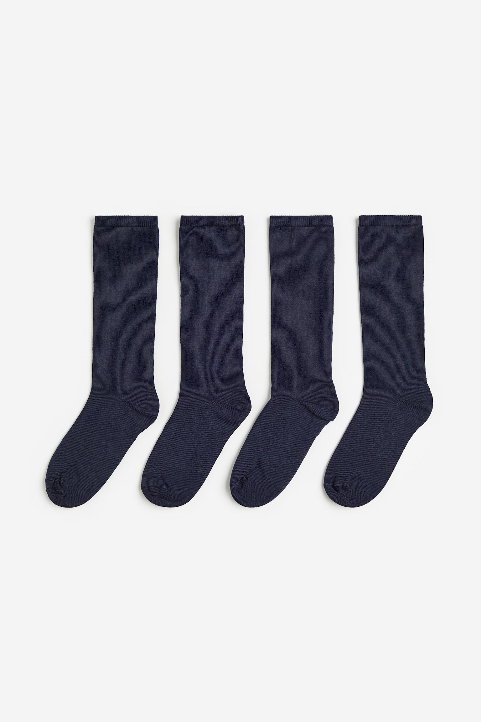 4-pack Knee Socks - Navy blue/White/Black/Dark grey - 1