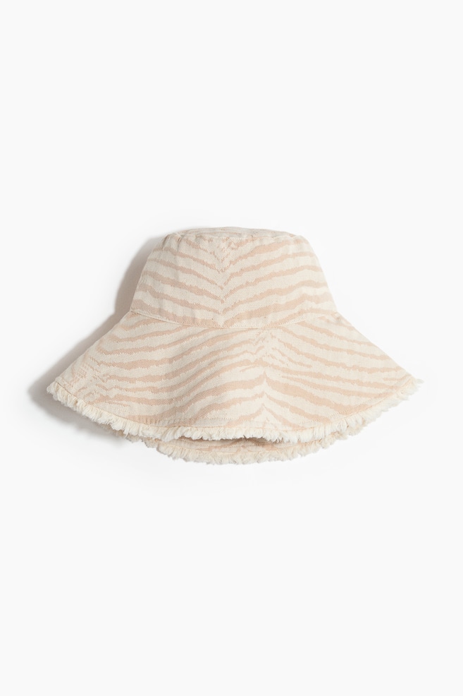 Bucket Hat aus Baumwolle - Beige/Zebramuster/Dunkelbeige/Orange - 1