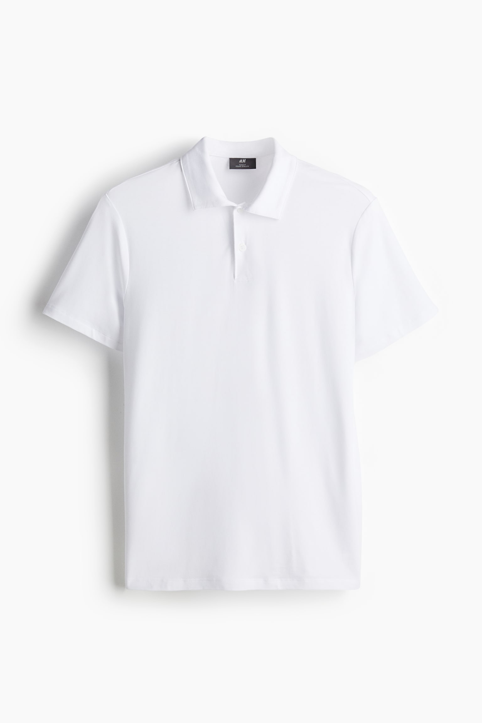 Slim Fit Lyocell polo shirt - White/Navy blue - 1