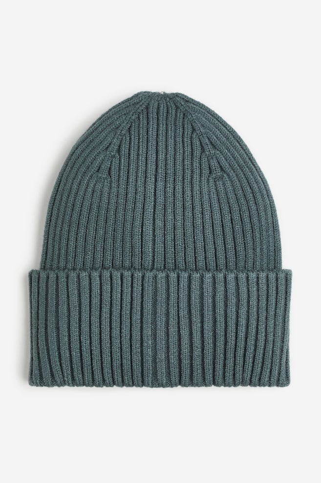 Rib-knit hat - Green/Navy blue/Old rose/Grey marl/dc/dc/dc - 1