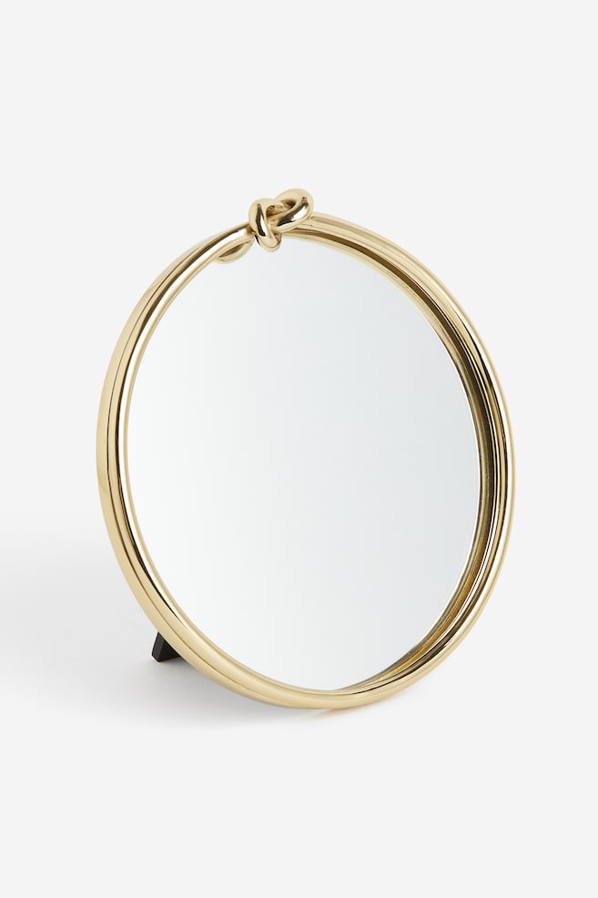 Specchio con nodo decorativo - Dorato - 1