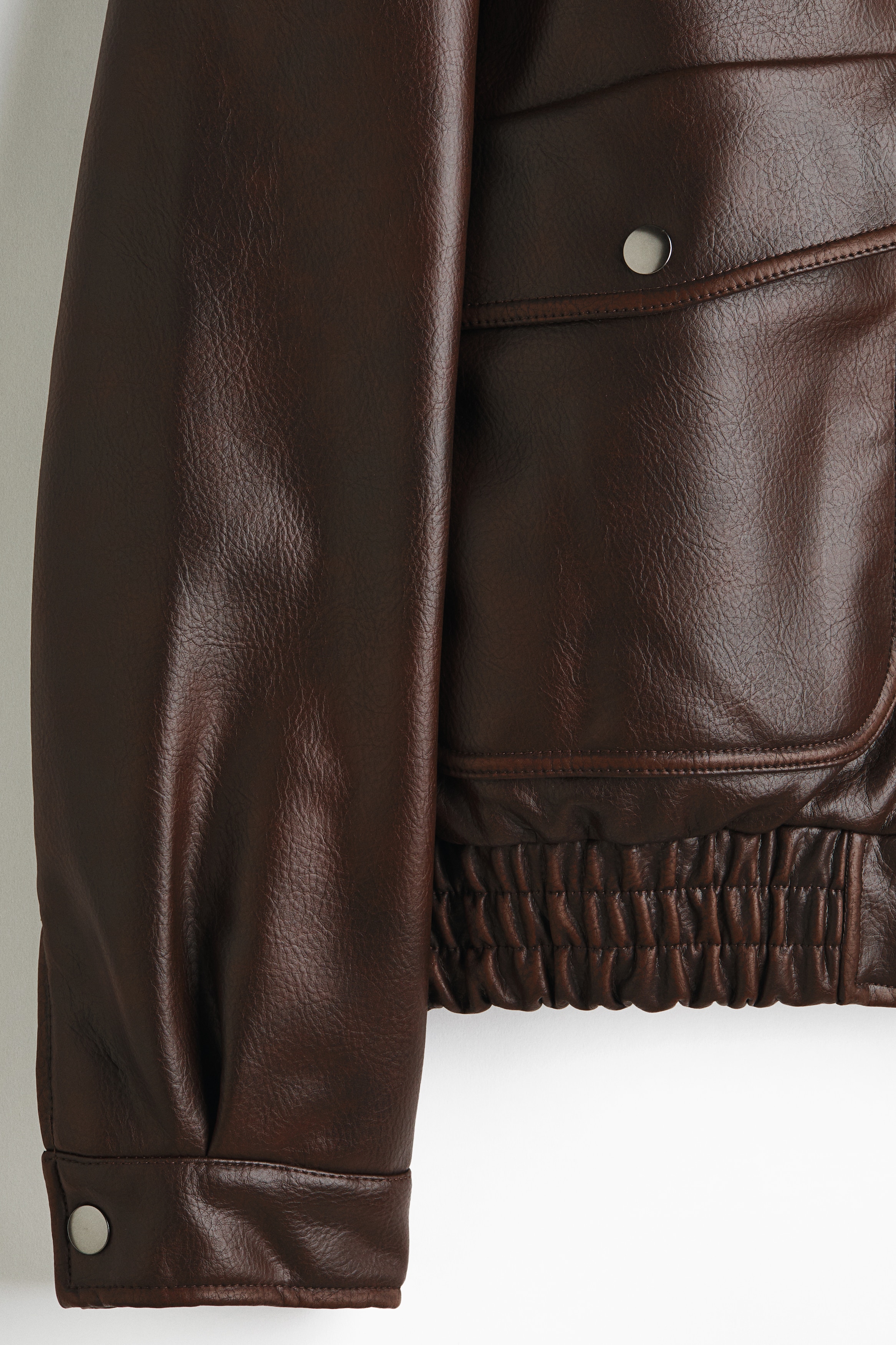 Bomber H&M En Vrai Cuir Marron Avec Doublure Fausse Fourrure - Taille S Neuf Avec étiquettes
