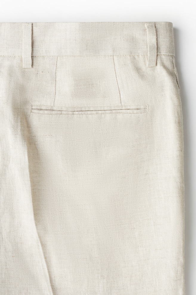 Slim-Fit Linen Suit Pants - Light beige/Khaki green/Black/Beige/Dark beige - 3