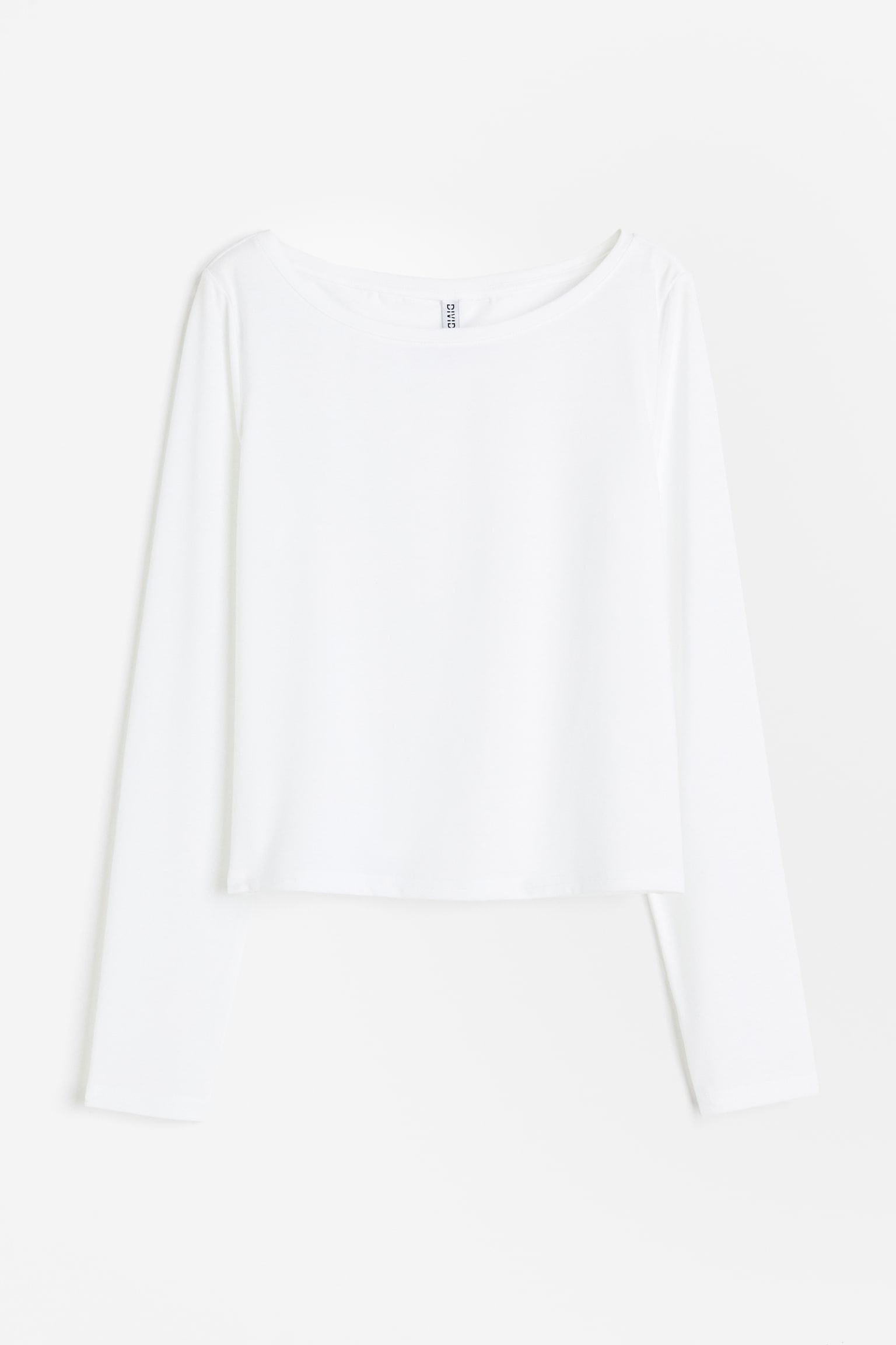 Sheer boat-neck top - White/Dark grey - 1