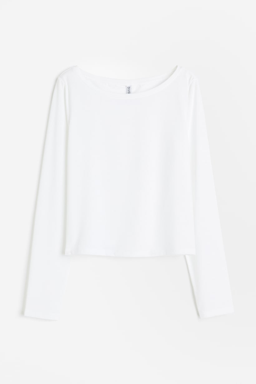 Textured Sheer Boat Neck Top